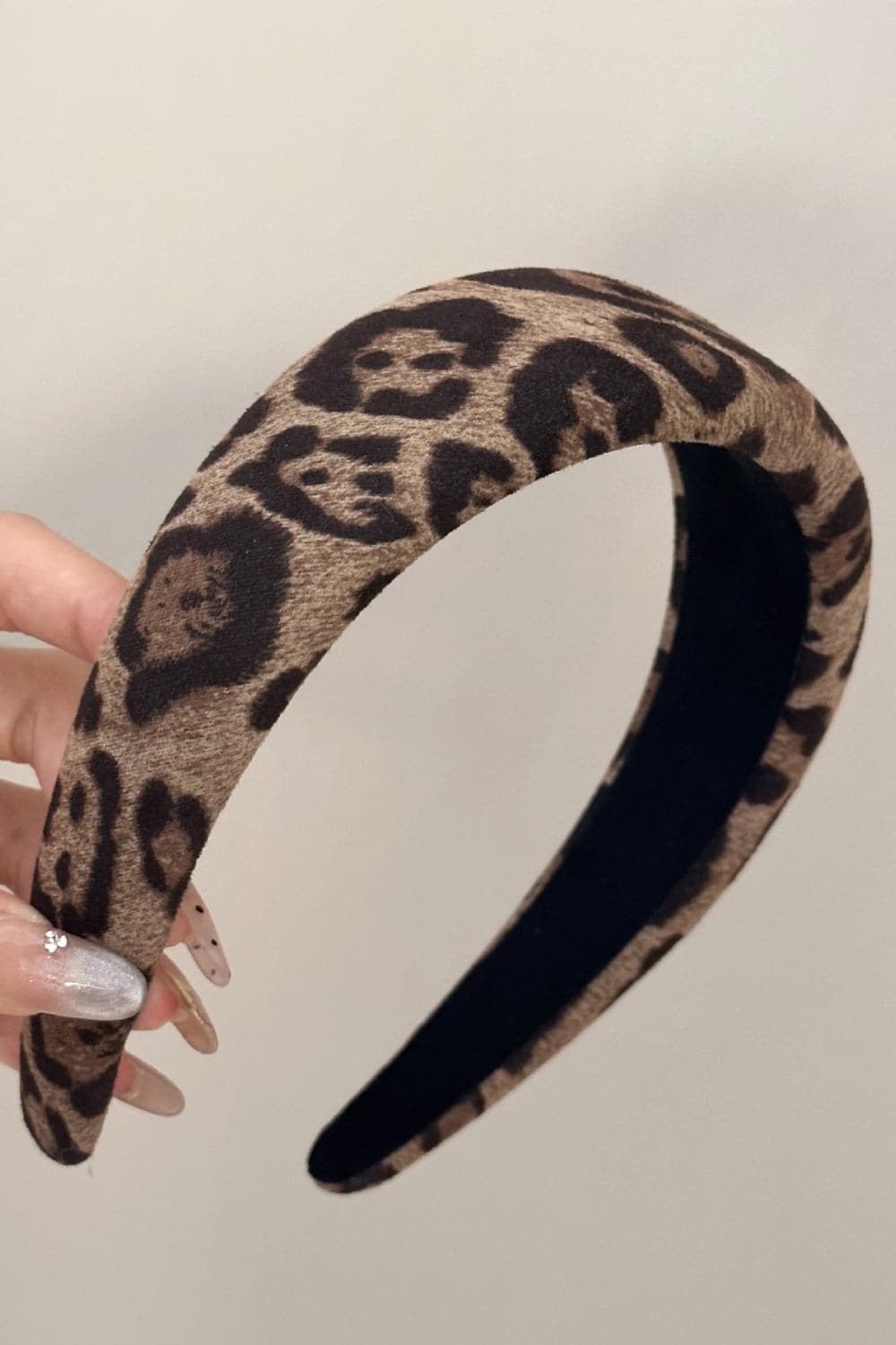 Leopard Polyester Wide Headband.