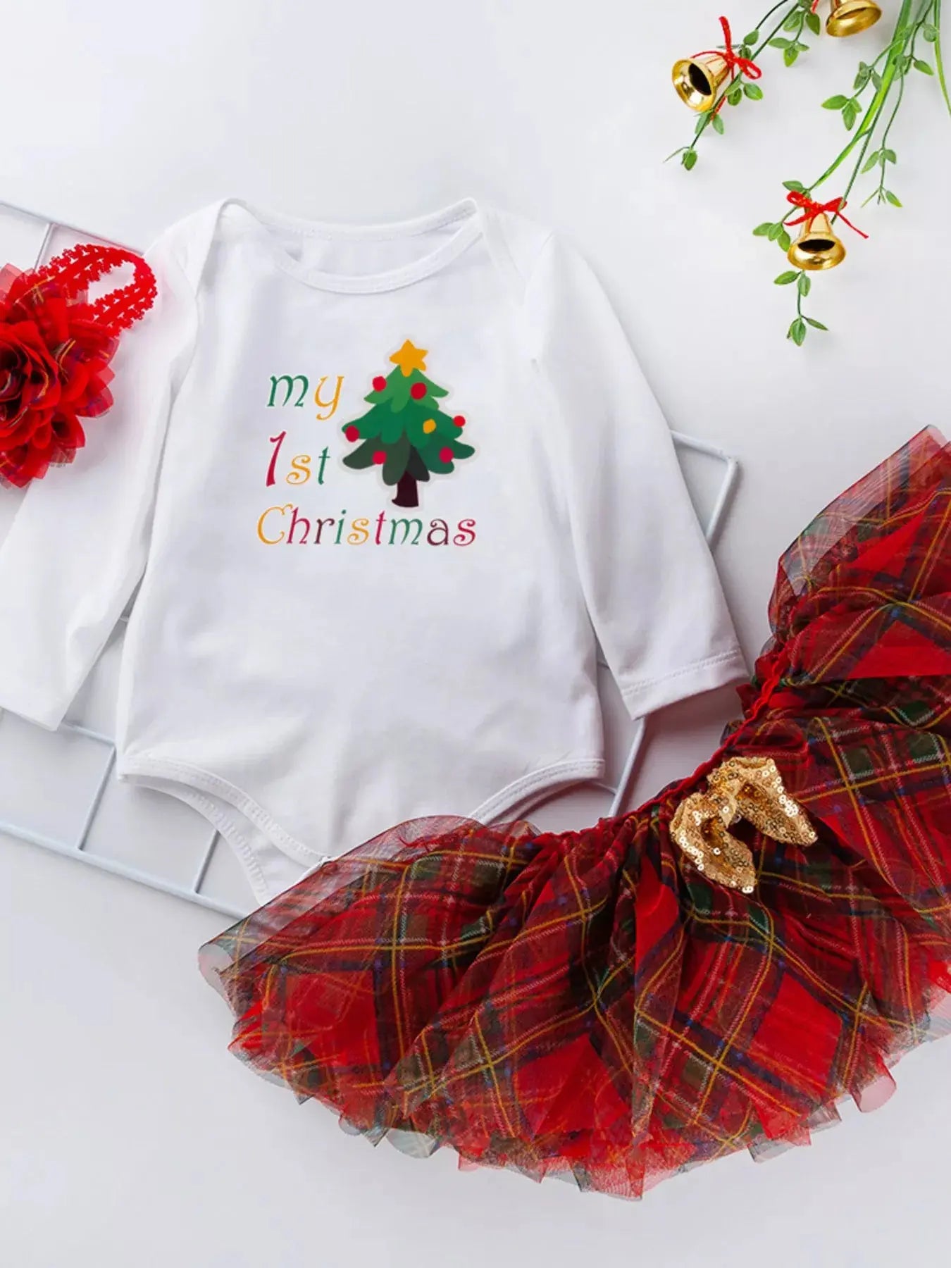Children's Christmas Santa Baby Outfit Set with Headband Simply Love