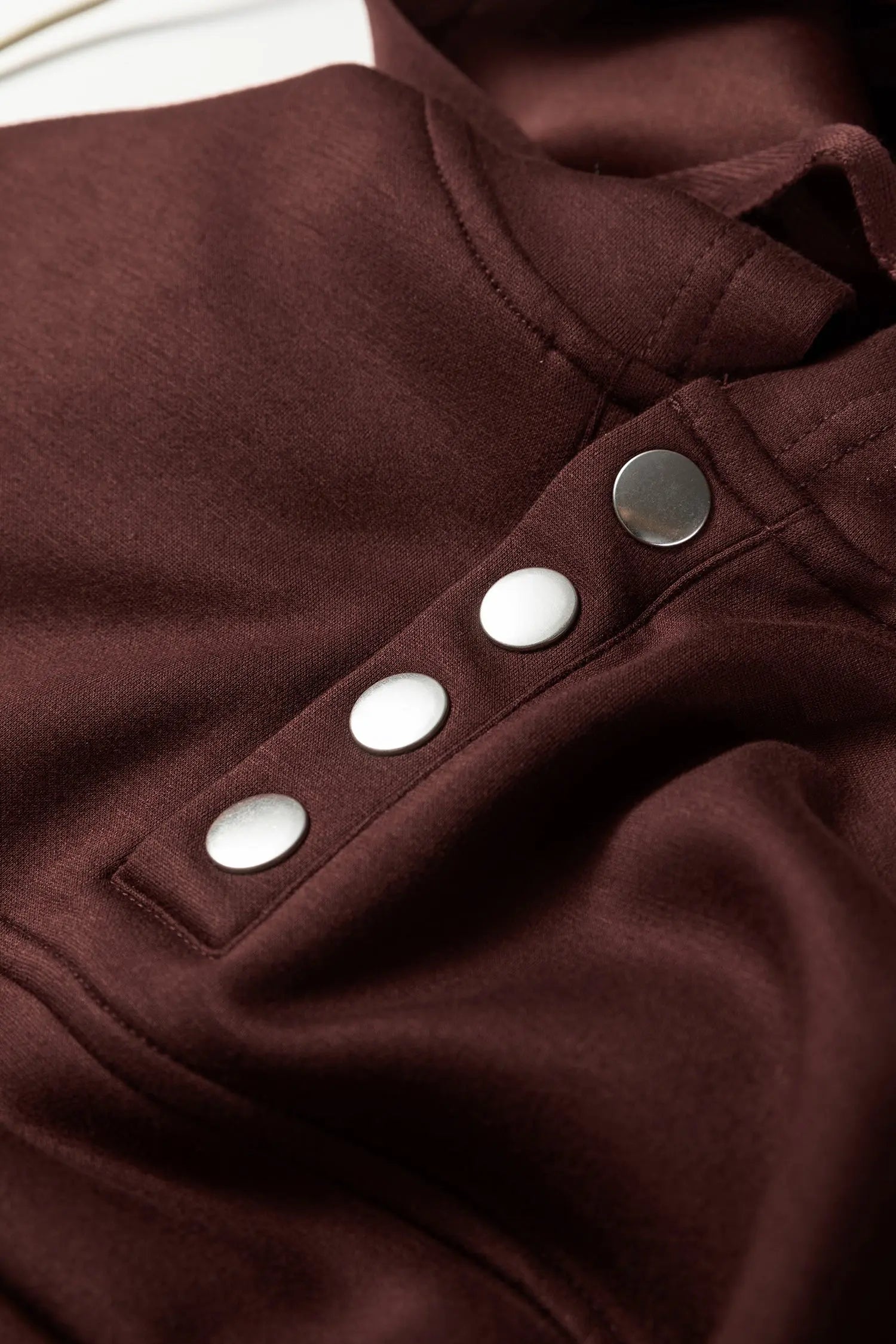 Chicory Coffee Button Drawstring Cropped Hoodie Jogger 2pcs Set Dear-Lover Dropshipping