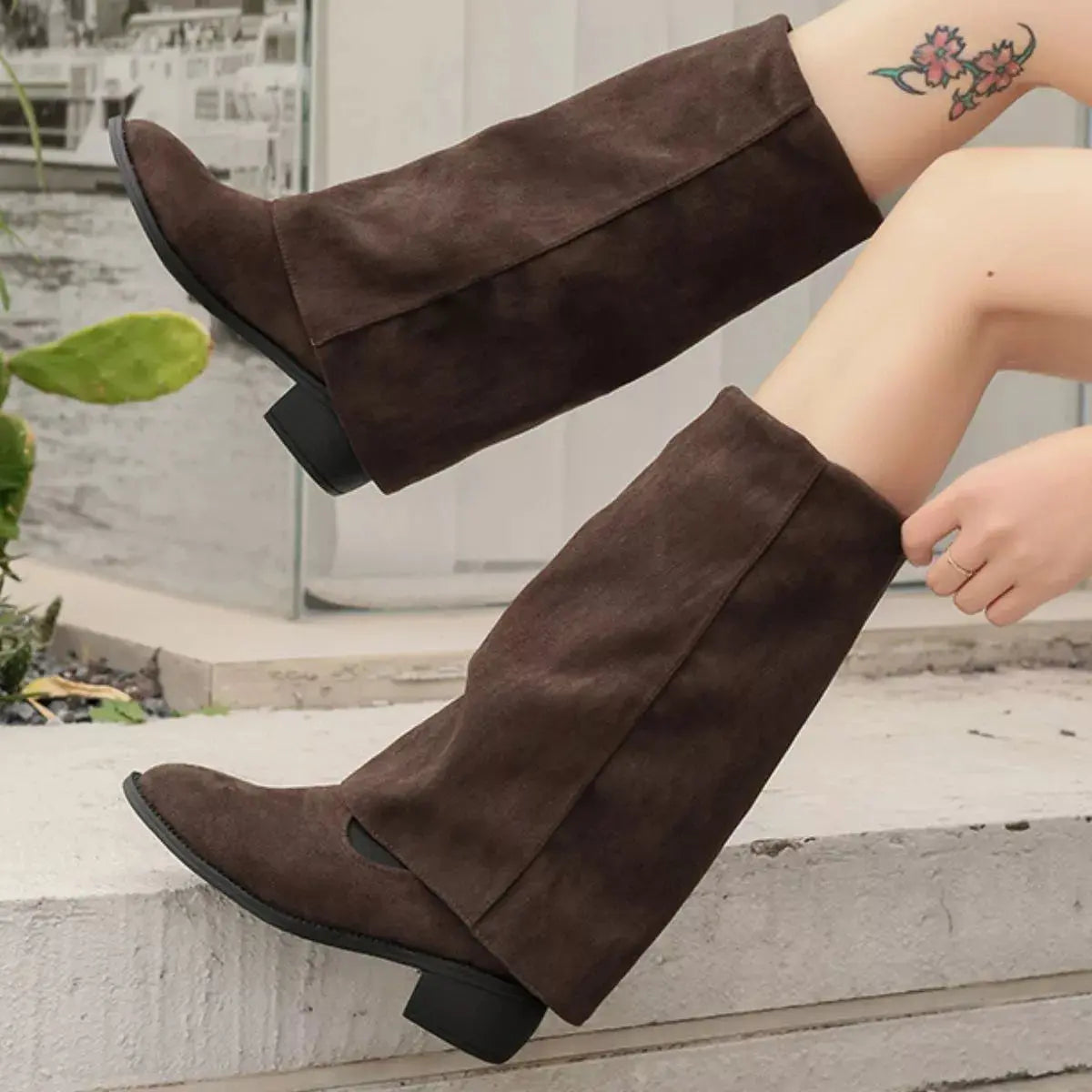 Point Toe Block Heels Boots Simply Love
