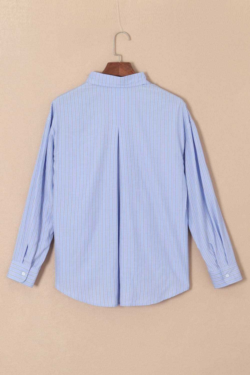 Striped Button Up Long Sleeve Shirt.