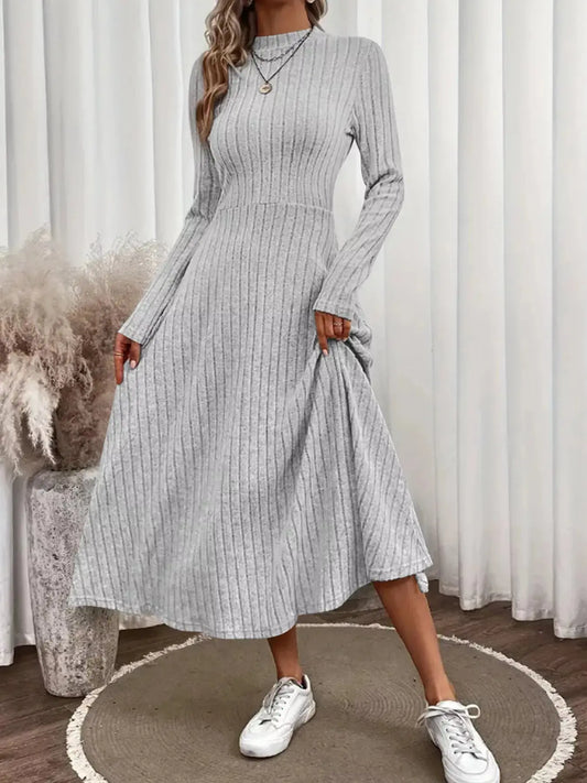 Ribbed Knit A-Line Midi Dress Simply Love