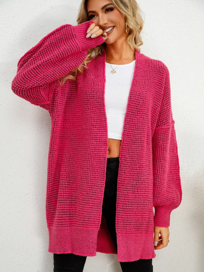 Open Front Dropped Shoulder Cardigan.