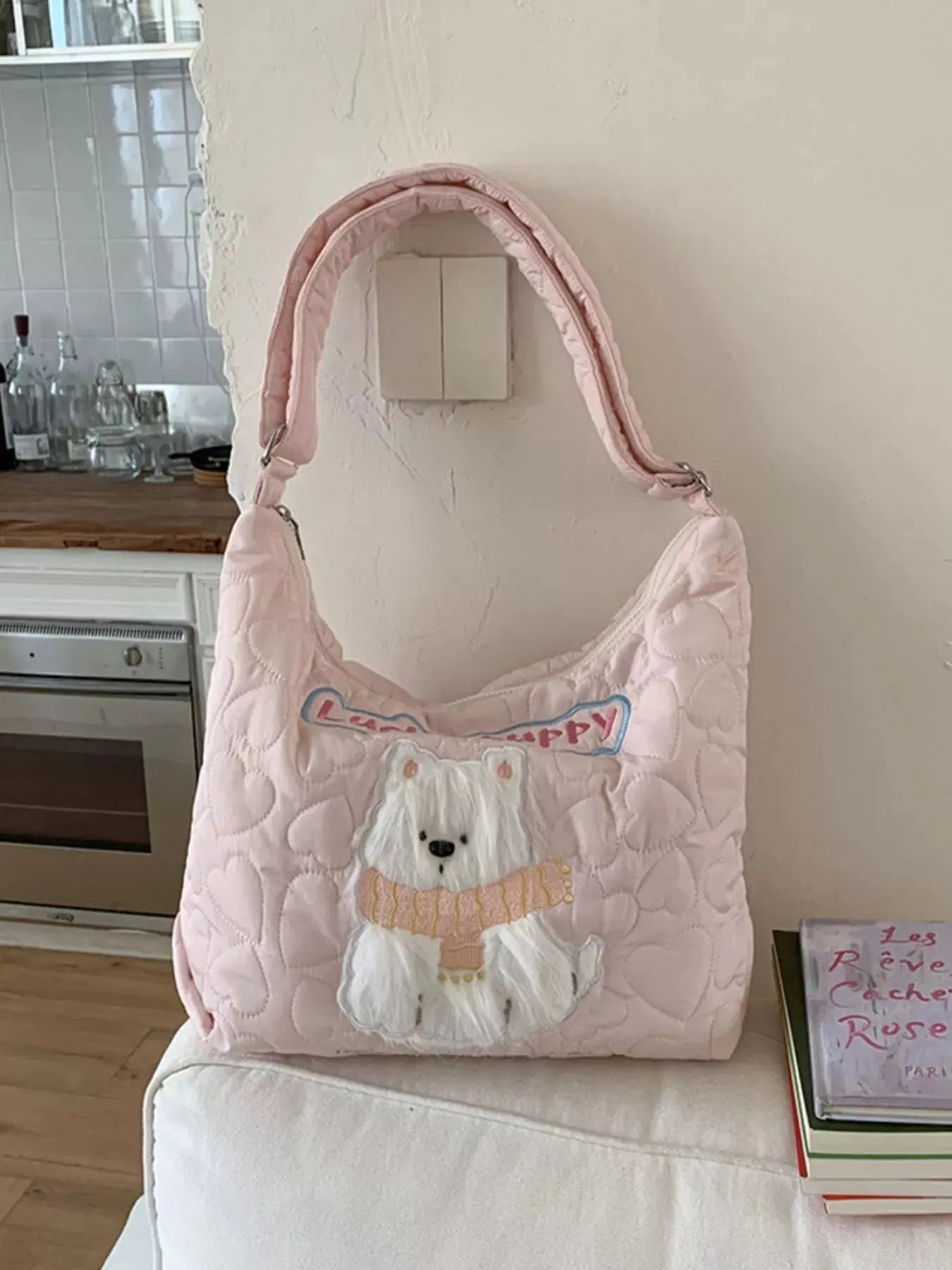 Cute Bear Applique Crossbody Bag Simply Love