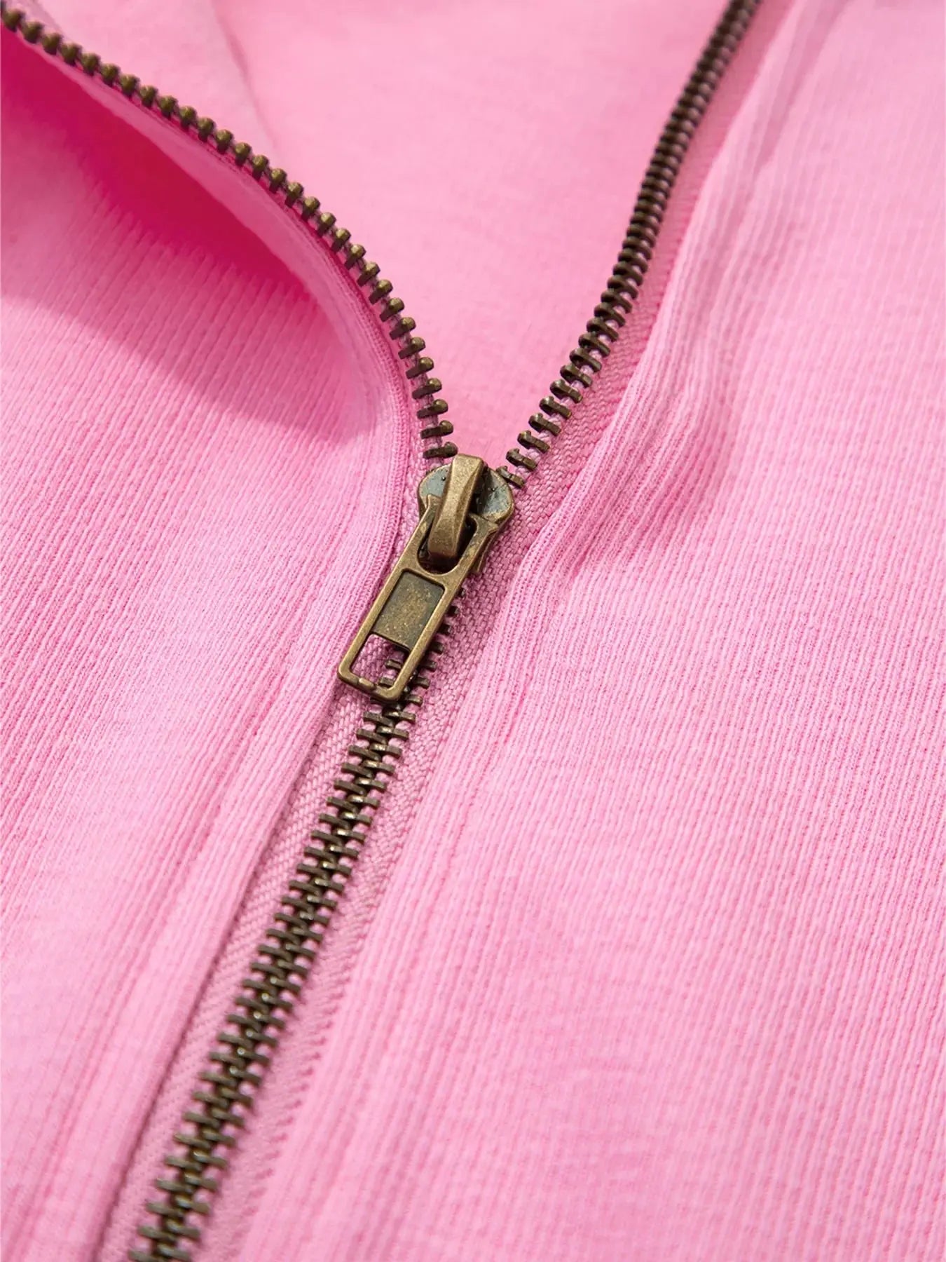 Solid Color Ribbed Zip Up Drawstring Hooded Jacket Simply Love