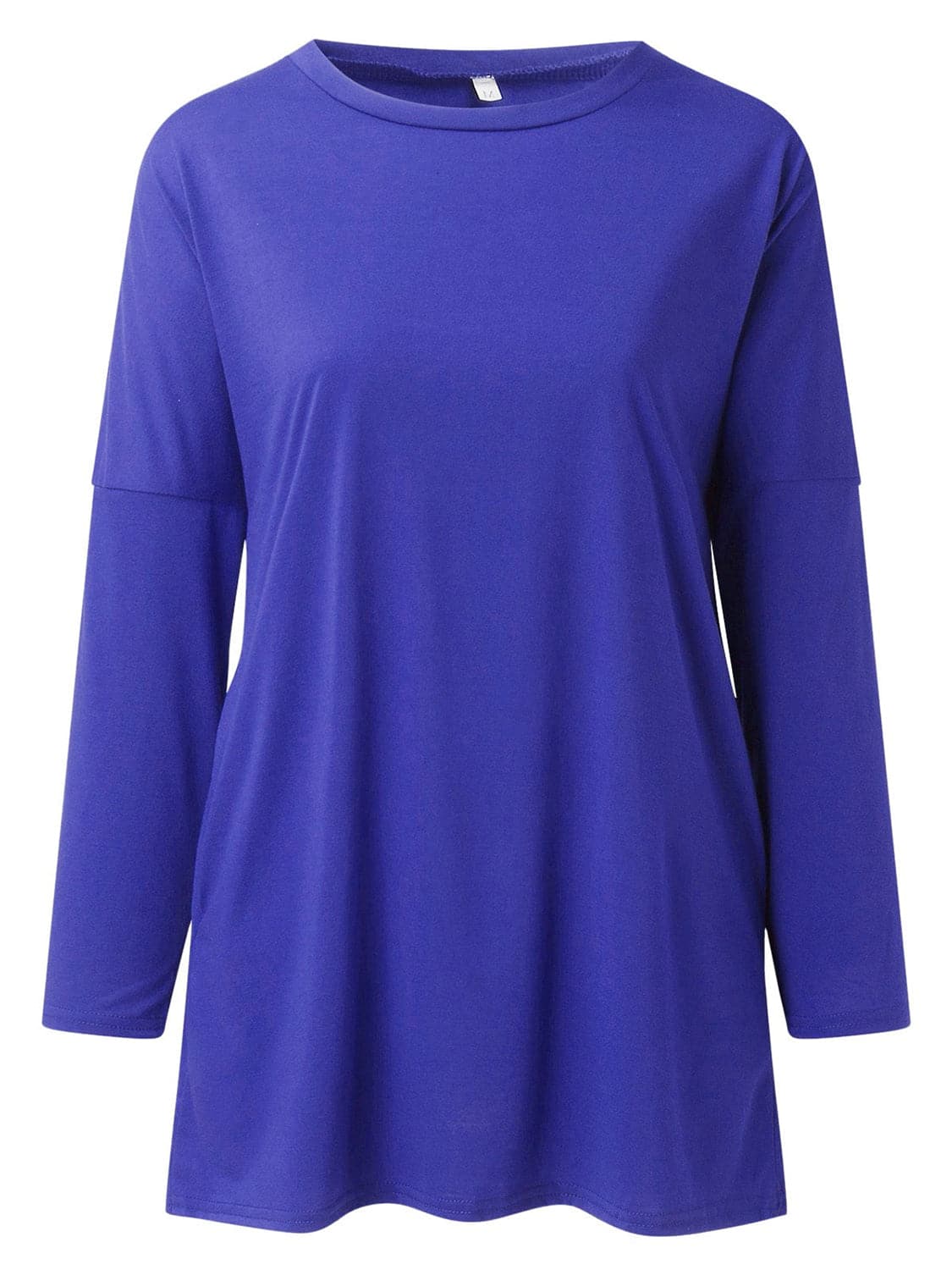 Chic and comfy round neck long sleeve tee with pockets