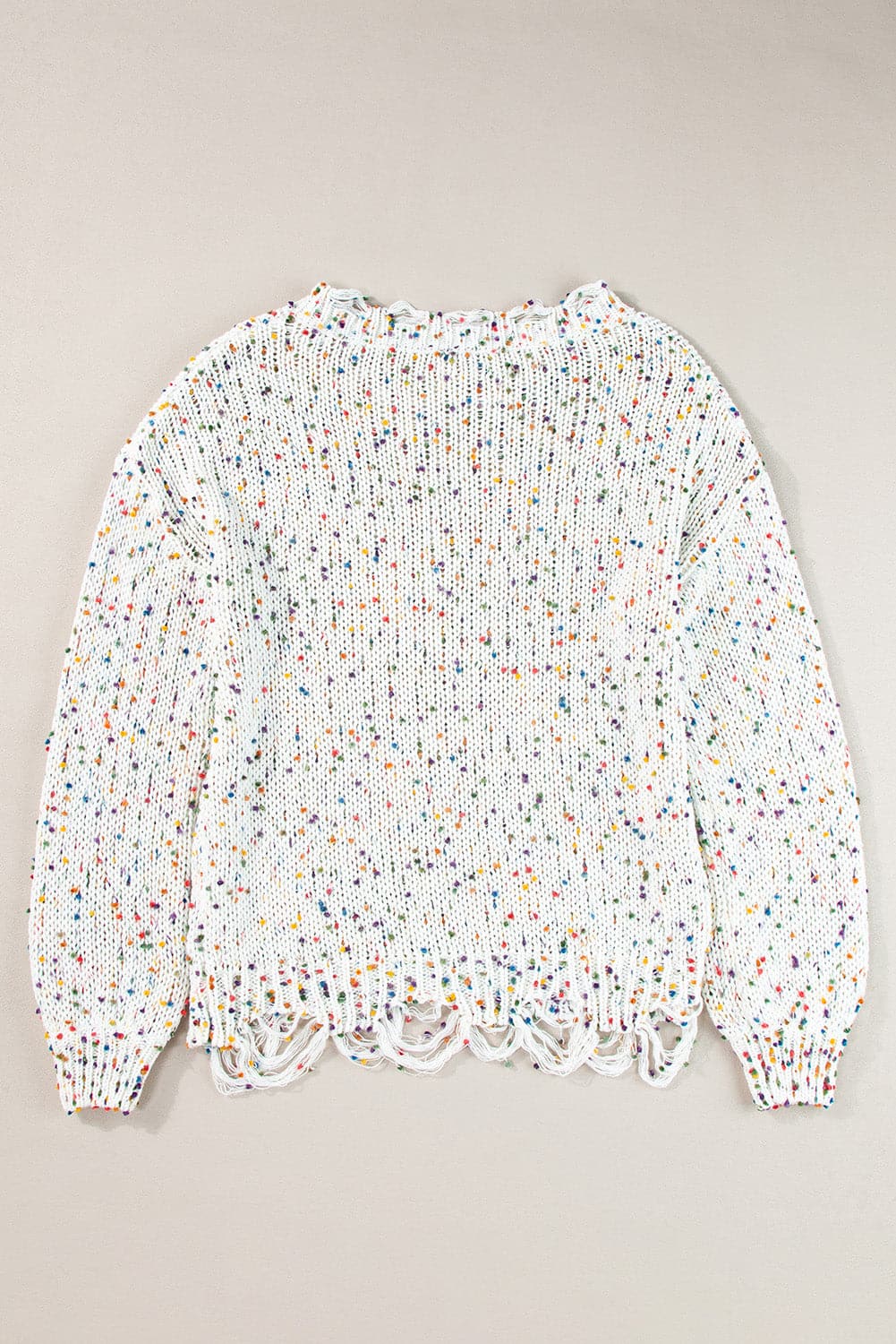 Confetti Round Neck Dropped Shoulder Sweater.