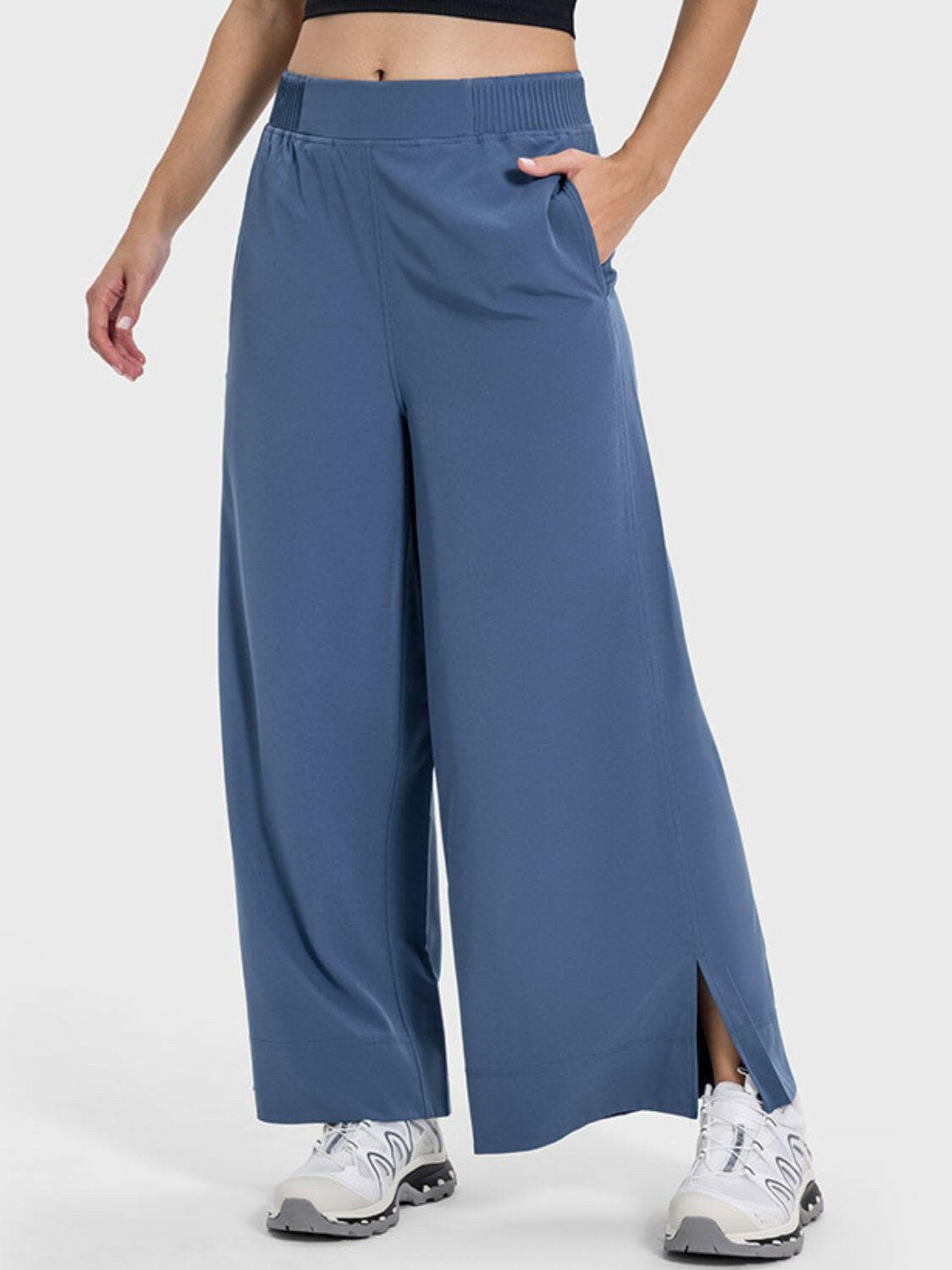 Slit Wide Leg Active Pants.