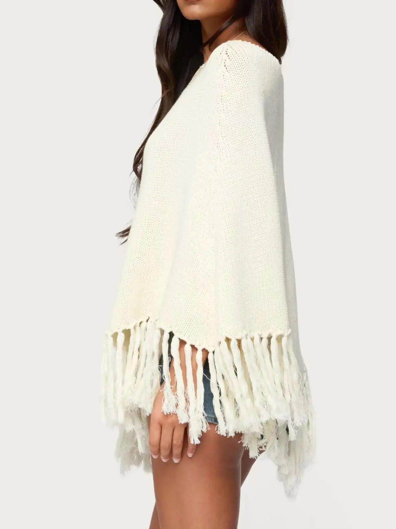 Fringe Cape Sleeve Sweater Simply Love