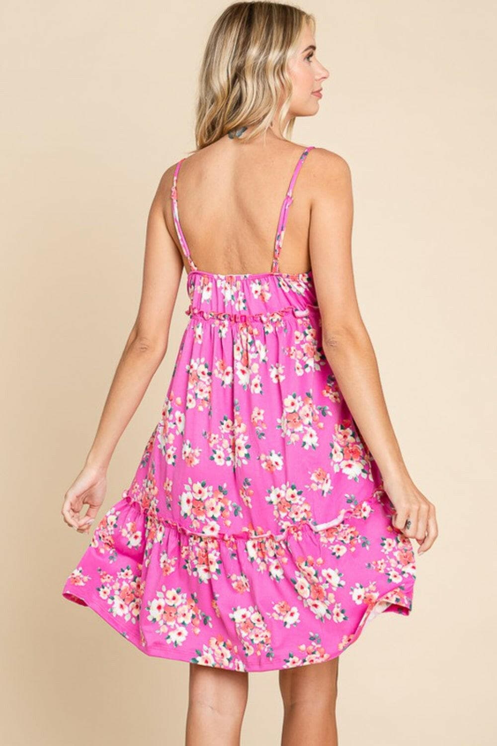 Culture Code Full Size Floral Ruffled Cami Dress.