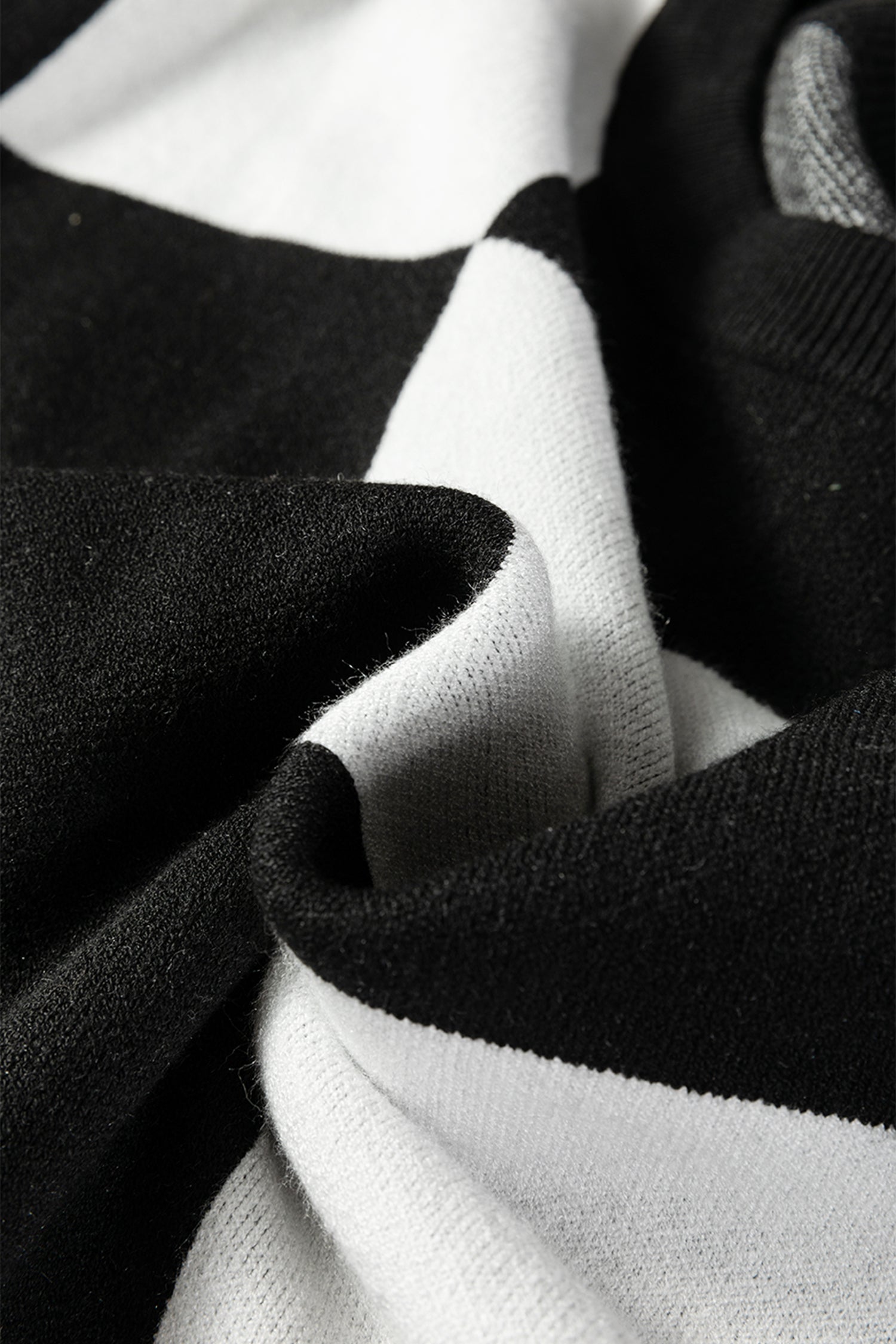 Black Checkered Pattern Loose Drop Shoulder Half Sleeve Knit Sweater For Women Dear-Lover Dropshipping