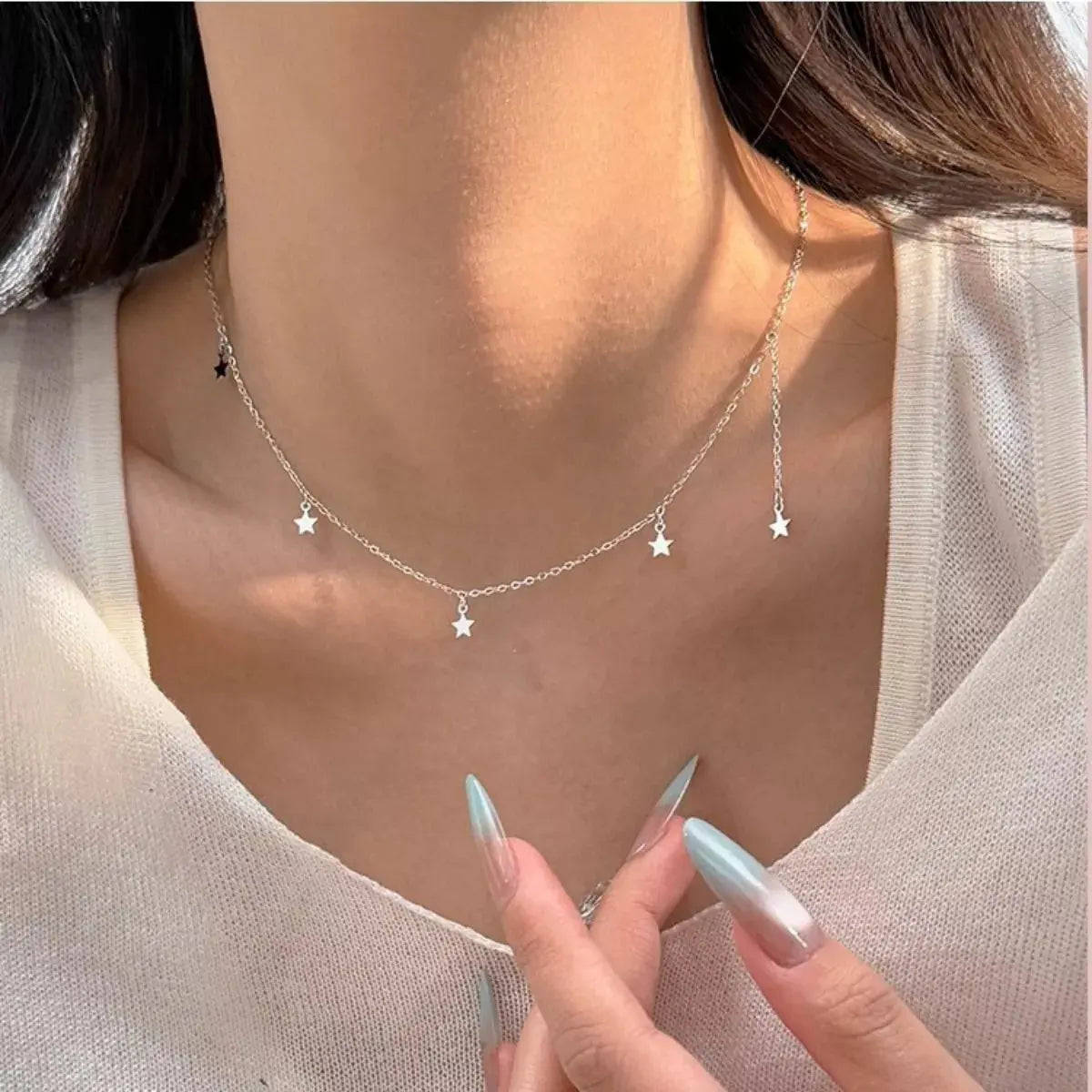 925 Sterling Silver Star Charm Necklace Simply Love