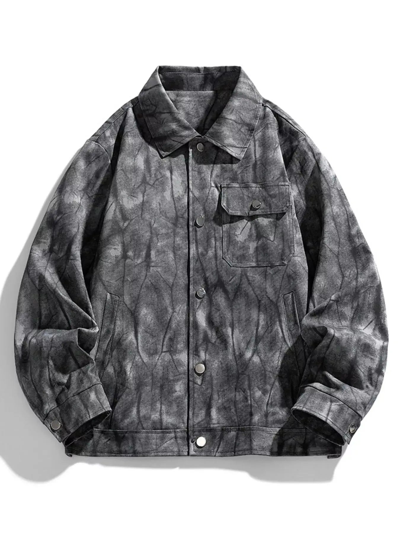 Men's Plus Size Abstract Print Long Sleeve Casual Jacket Simply Love