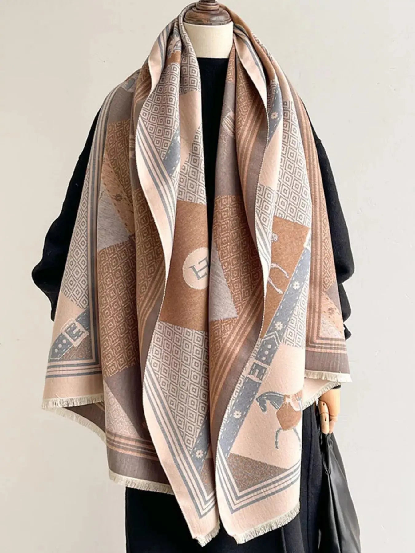 Equestrian Print Reversible Scarf Simply Love