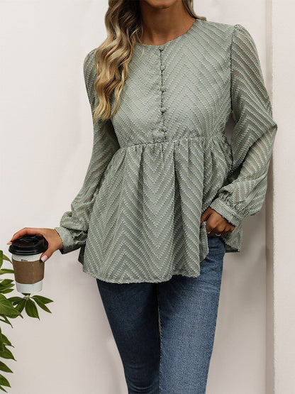 Chic long sleeve peplum blouse