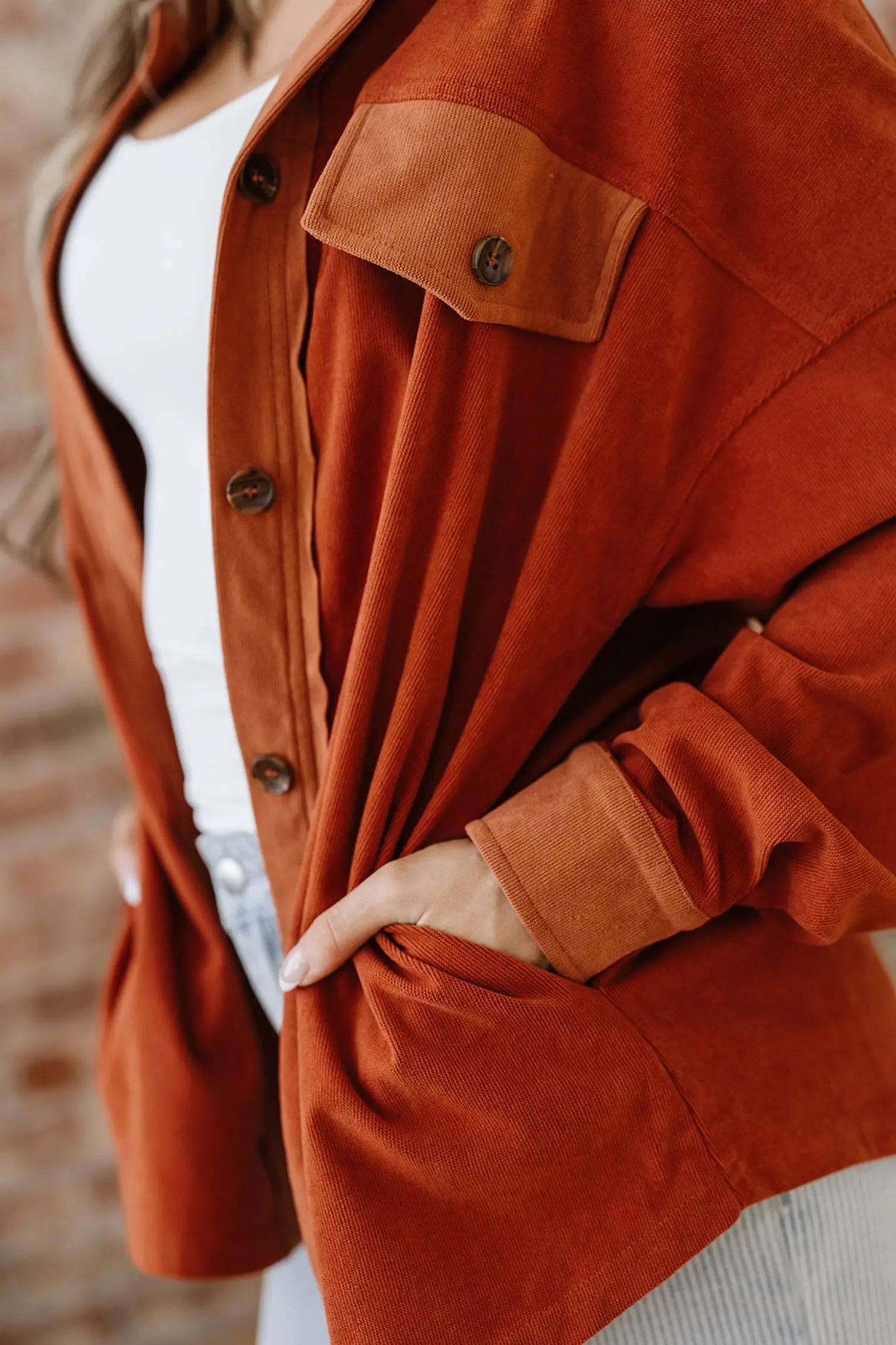 Dear-Lover Gold Velvet Shacket Women's Casual Flap Pockets Versatile Fall Layering Dear-Lover Dropshipping