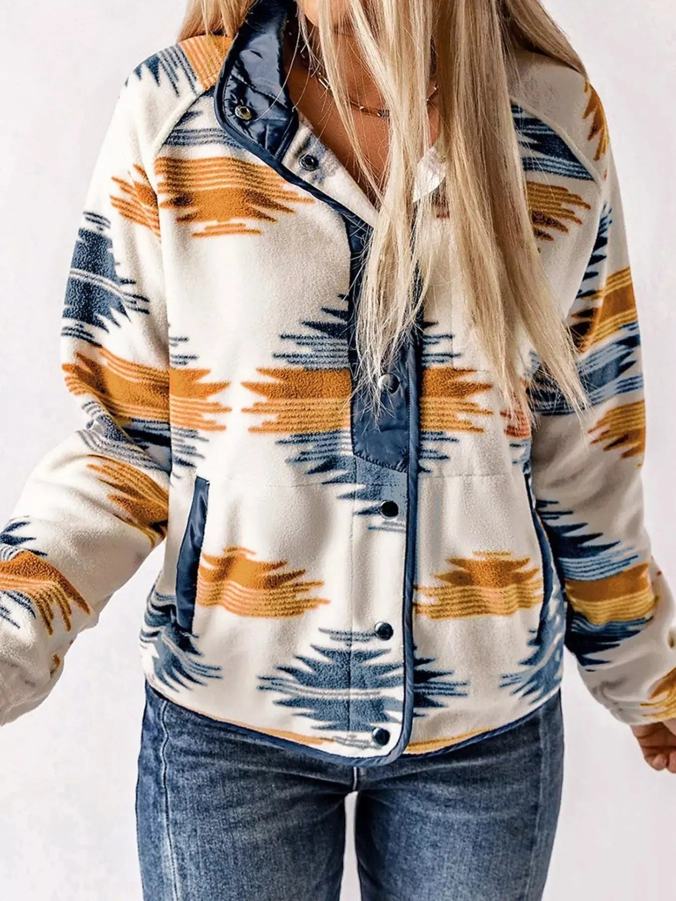Geometric Snap Down Jacket Simply Love