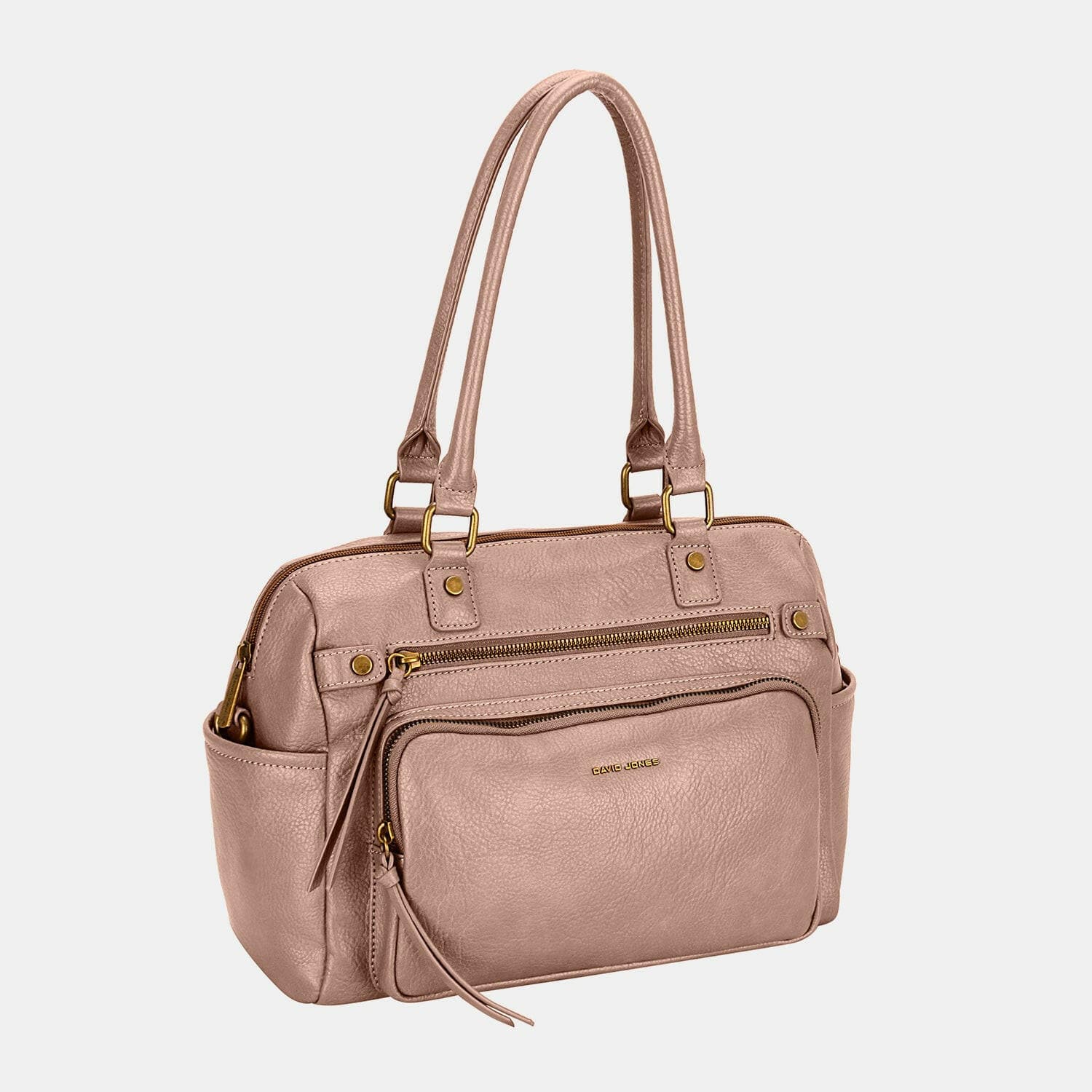 David Jones Zipper PU Leather Handbag.