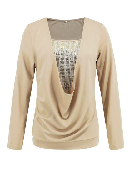 Sequin Long Sleeve Top.