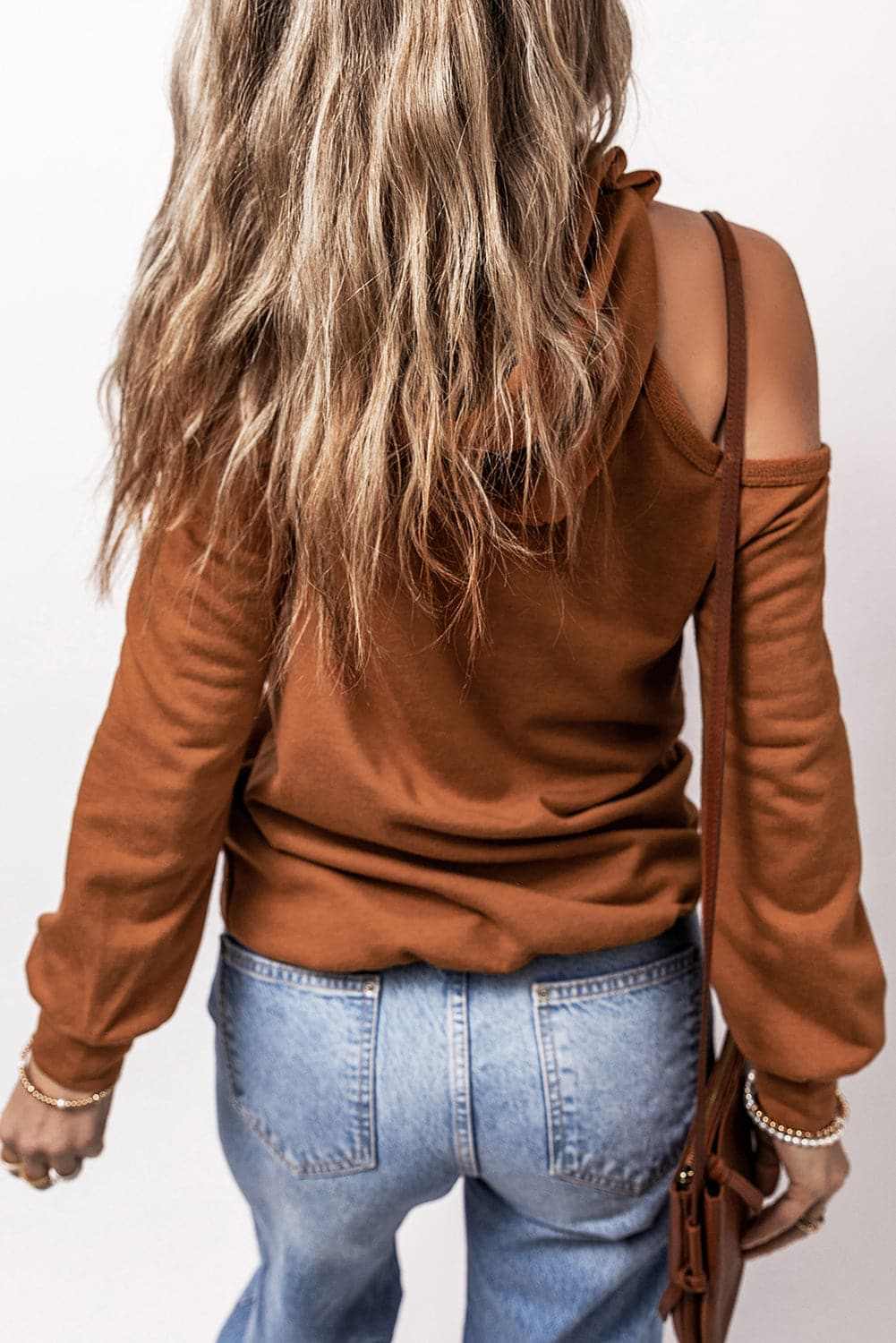 Chic cold shoulder hoodie, long sleeve - Love Salve 