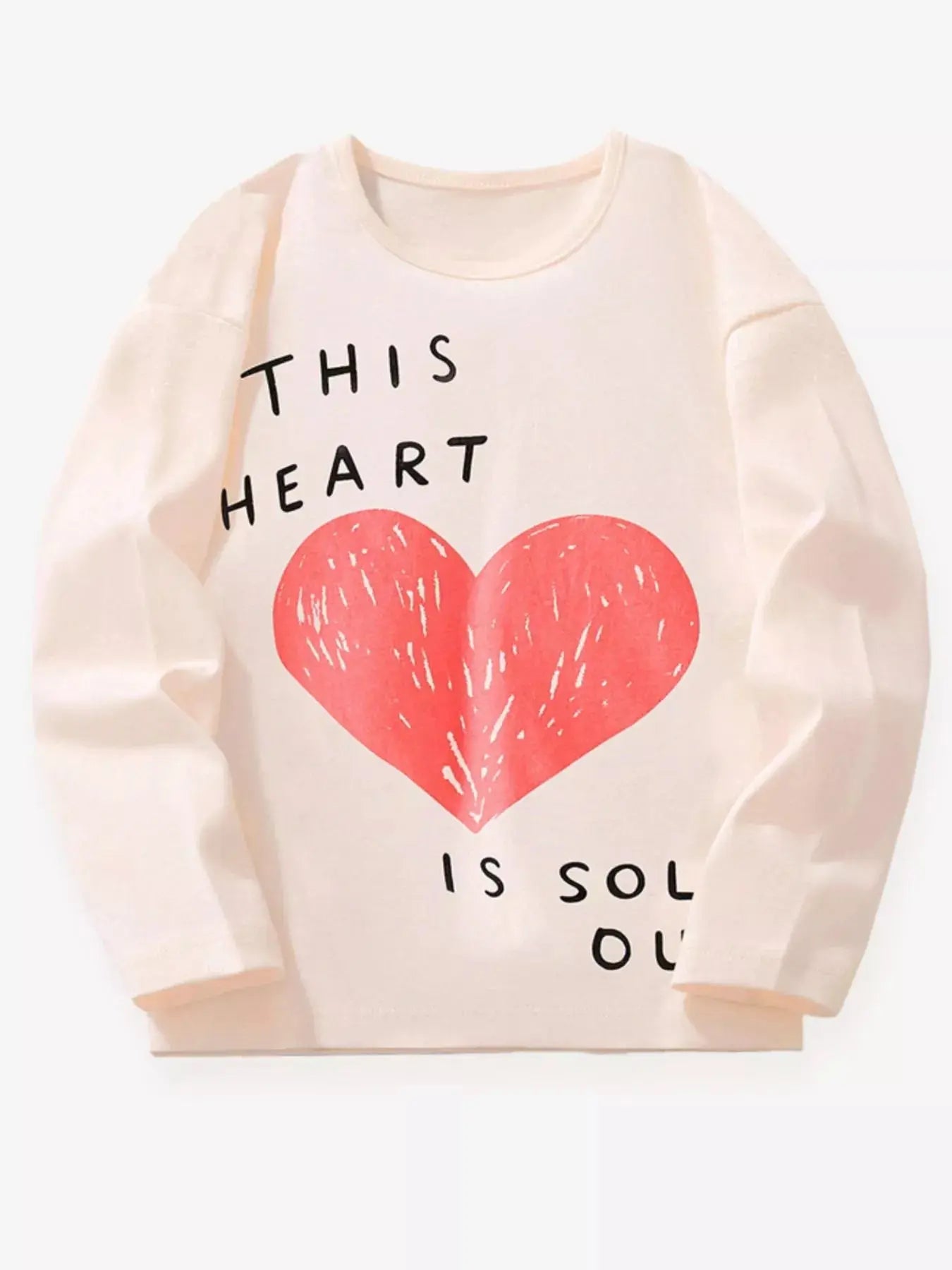 Kids Heart Graphic Long Sleeve Cotton T Shirt Made Of 100 Percent Cotton Simply Love
