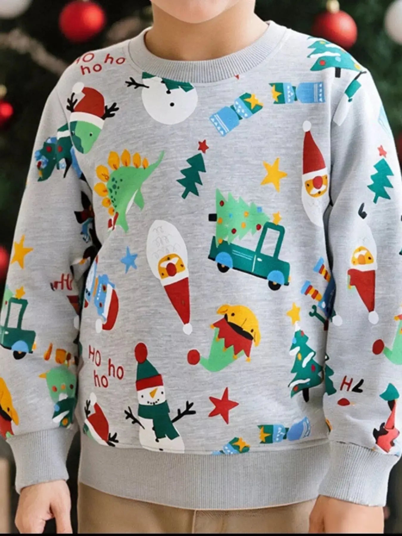 Children's Christmas Print Crewneck Sweatshirt Simply Love