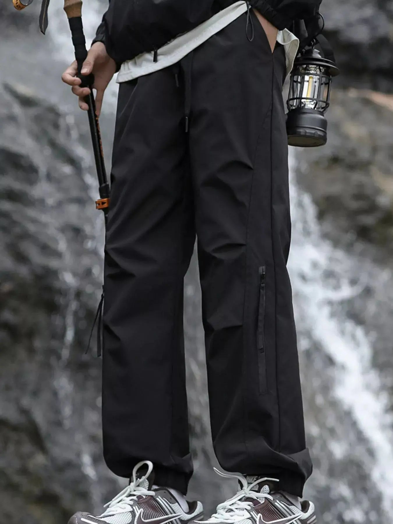 Men's Plus Size Cargo Pants with Zipper Pockets Simply Love