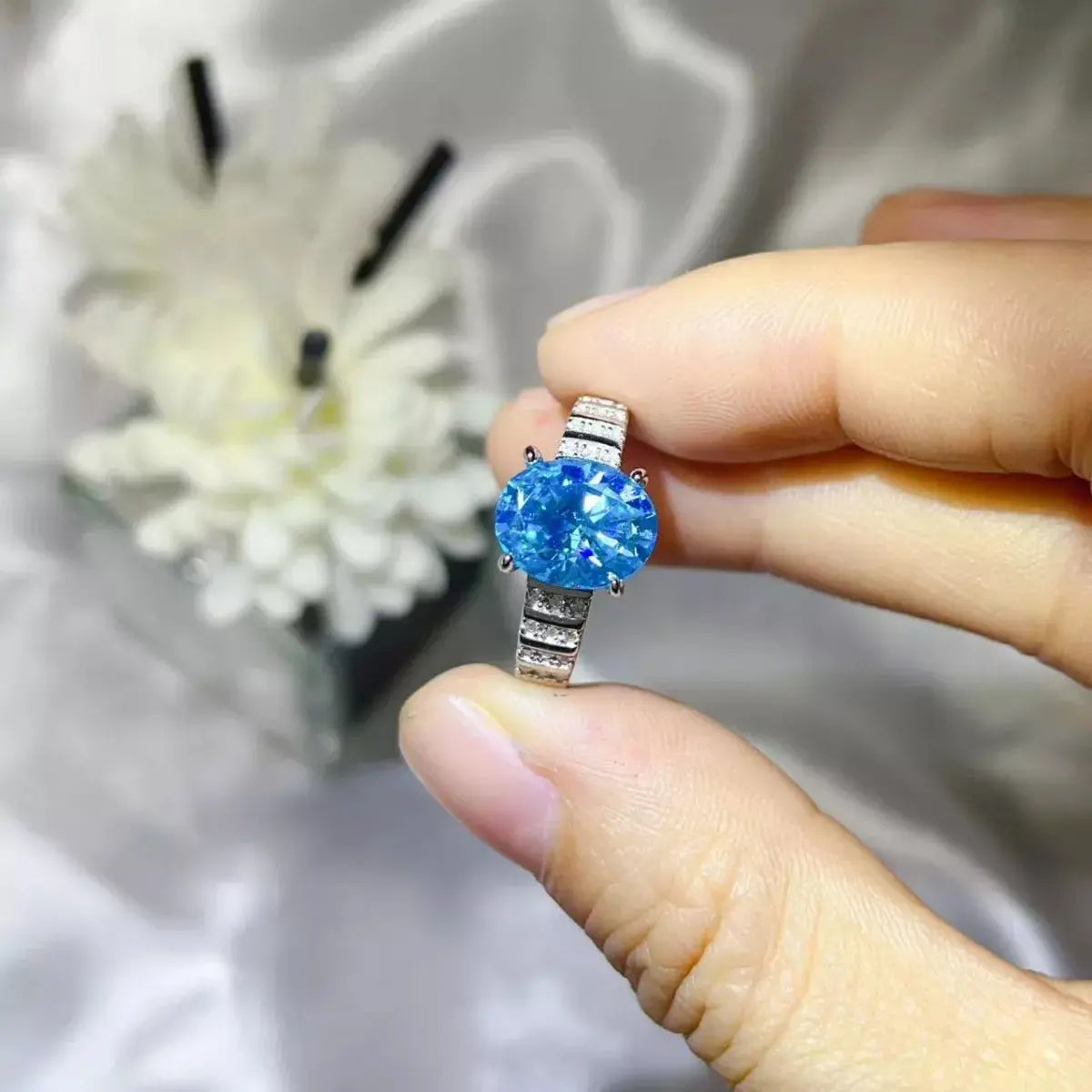 3 Carat Moissanite Oval 925 Sterling Silver Ring Simply Love