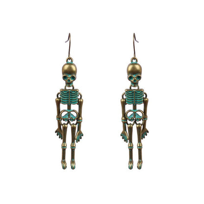 Skeleton Alloy Earrings - 2.8 in