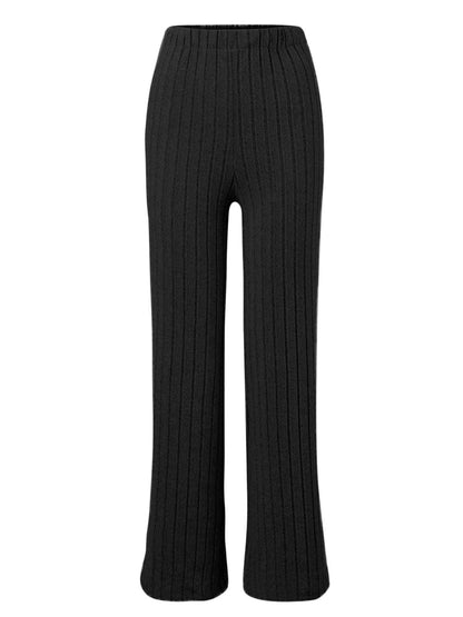 Ribbed Mock Neck Long Sleeve Top and Pants Set.