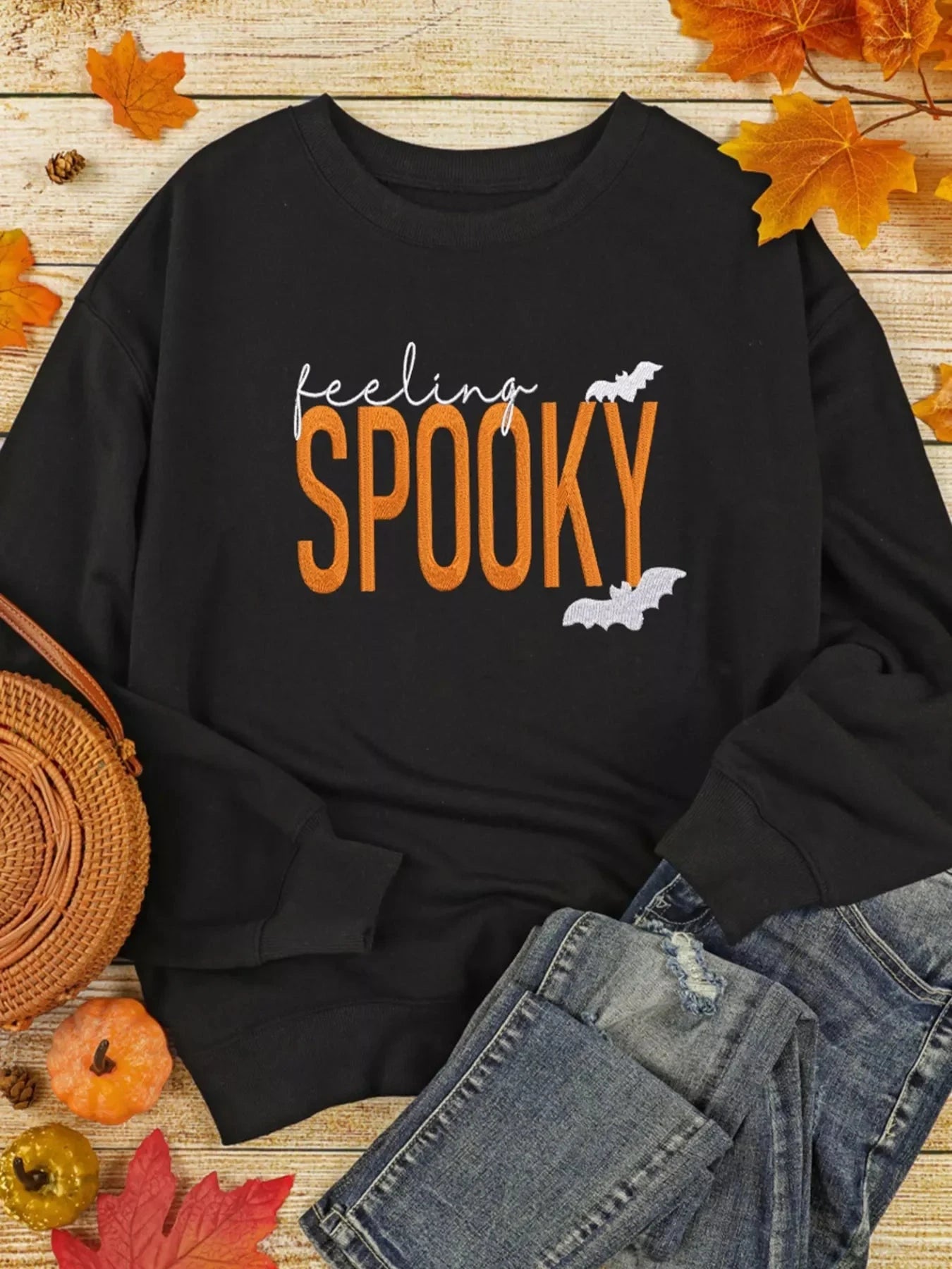 Feeling Spooky Halloween Embroidered Sweatshirt Coco’s Tee Boutique