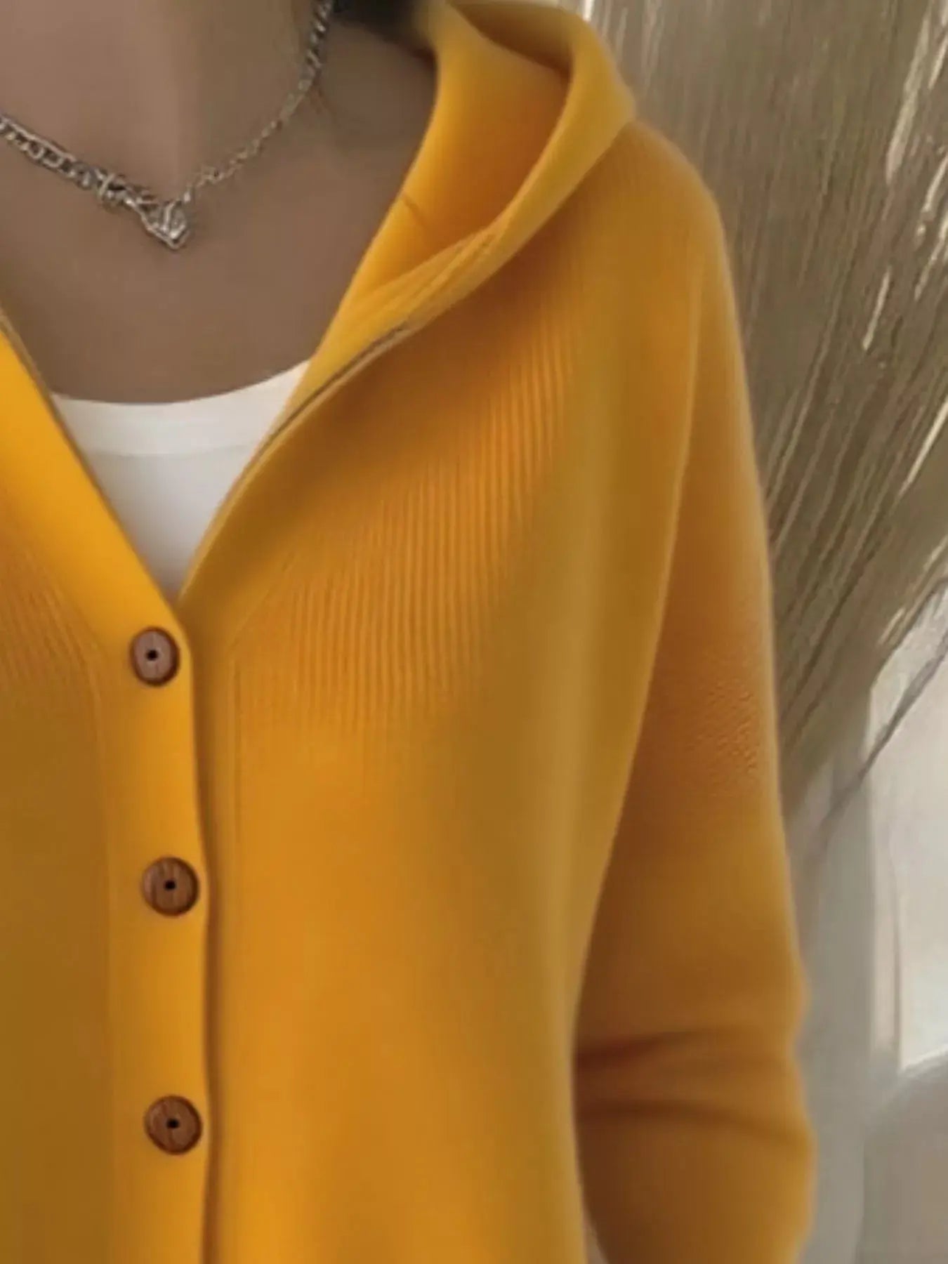 Full Size Hooded Button-Down Knit Cardigan Plus Size Simply Love