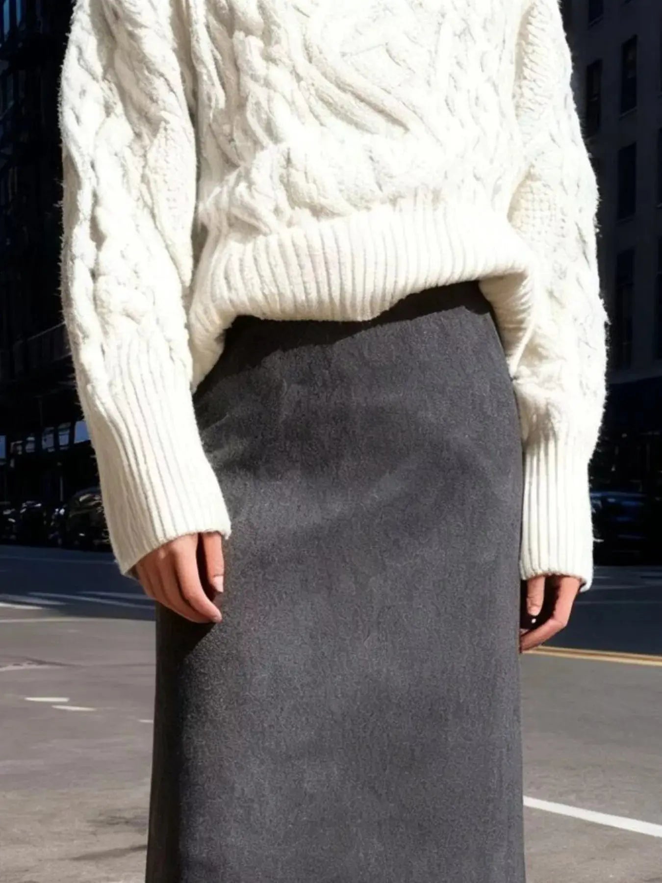 Suede Fringe Midi Skirt Simply Love