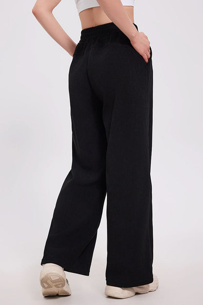 Essential Comfort Wide Leg Pants with Elastic Waistband