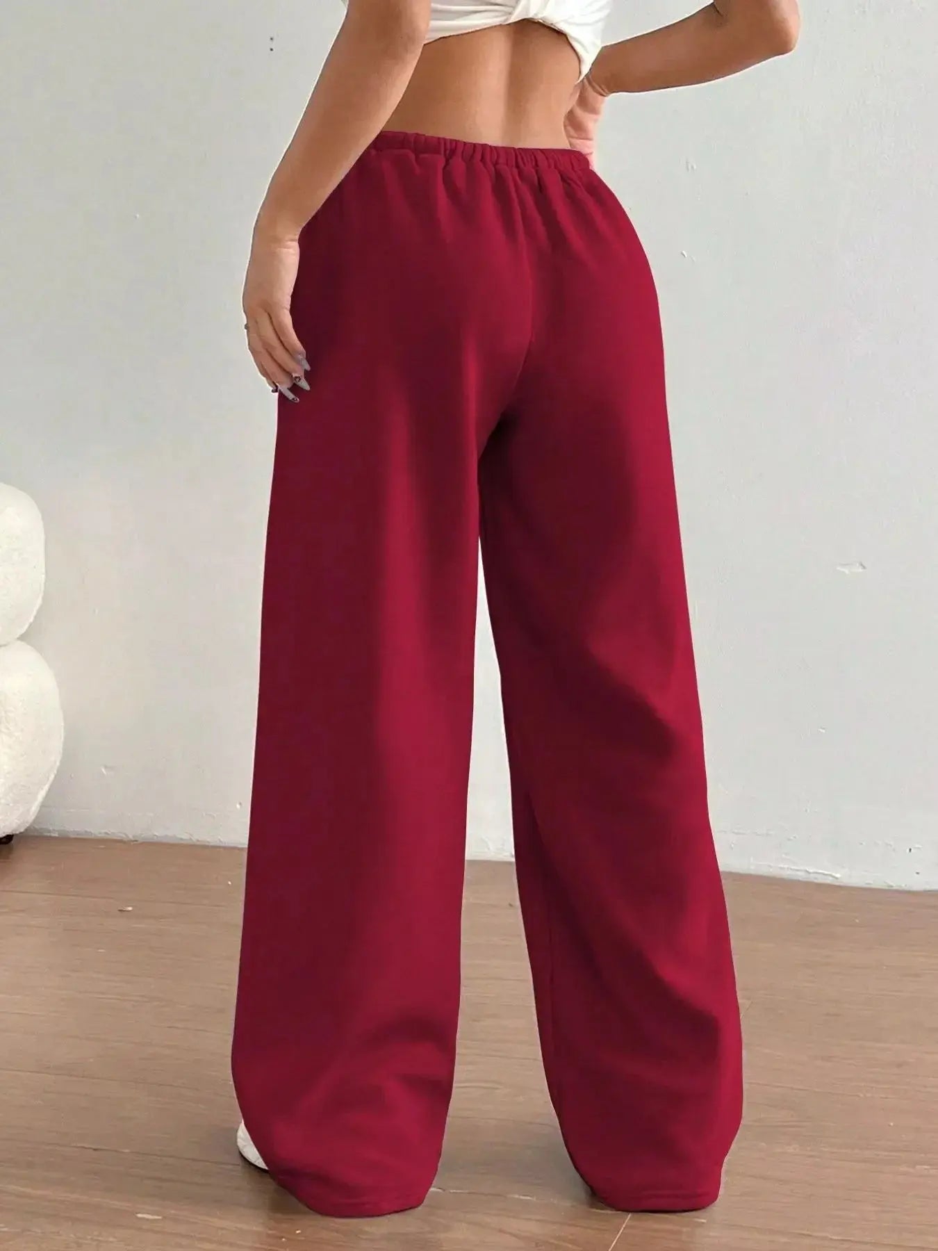 Casual Drawstring High Waist Wide Leg Sweatpants Simply Love