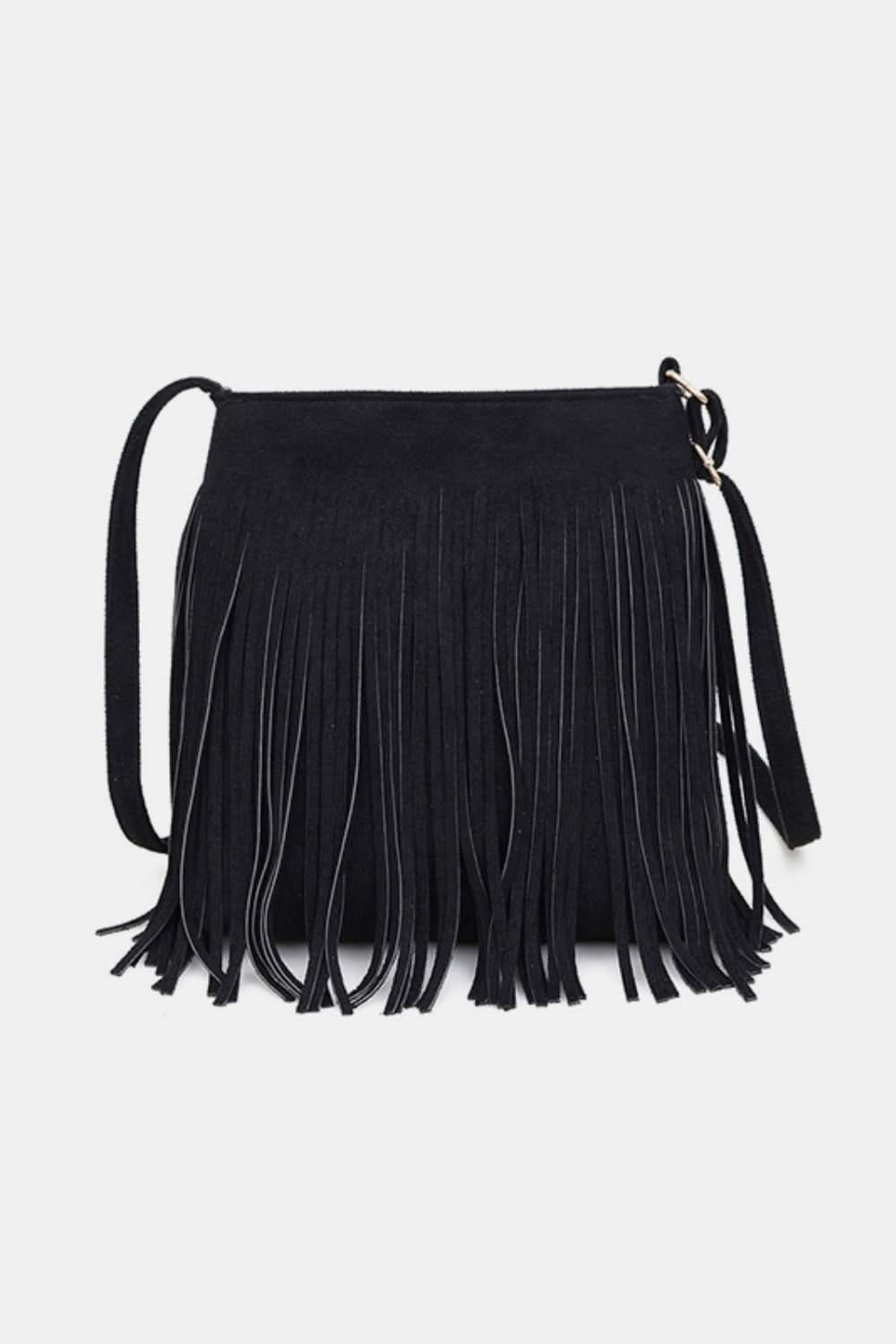 Chic suede fringe crossbody bag