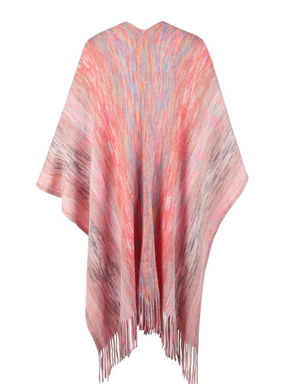 Heathered Fringe Hem Poncho.