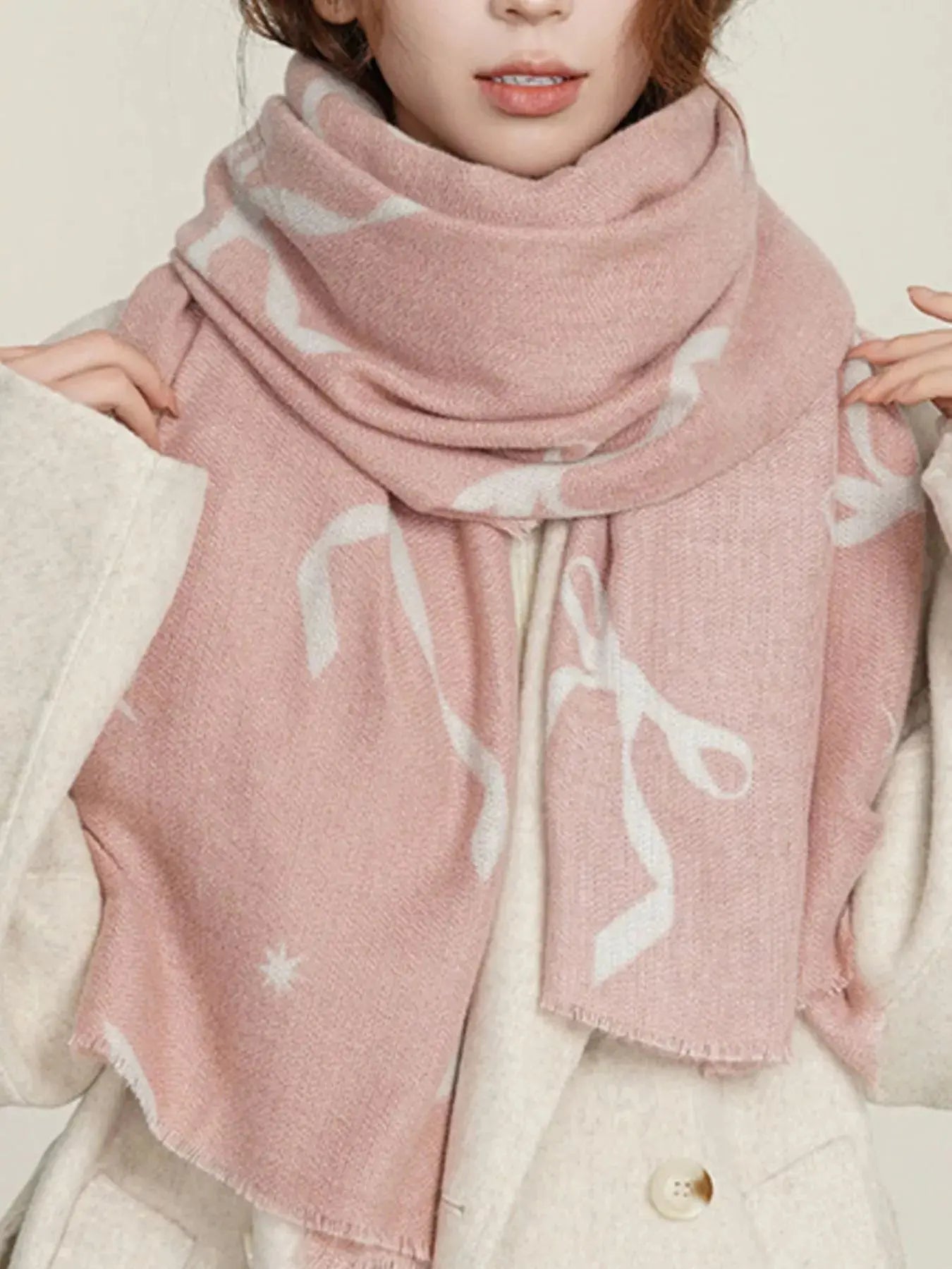 Bow Print Lightweight Scarf Simply Love