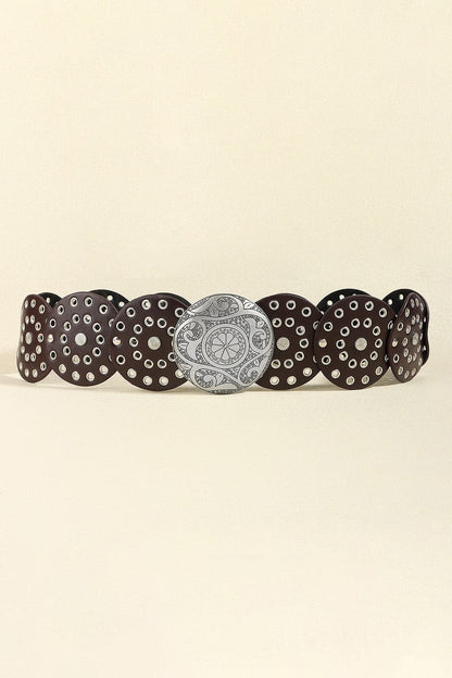 Vintage PU Leather Wide Belt.