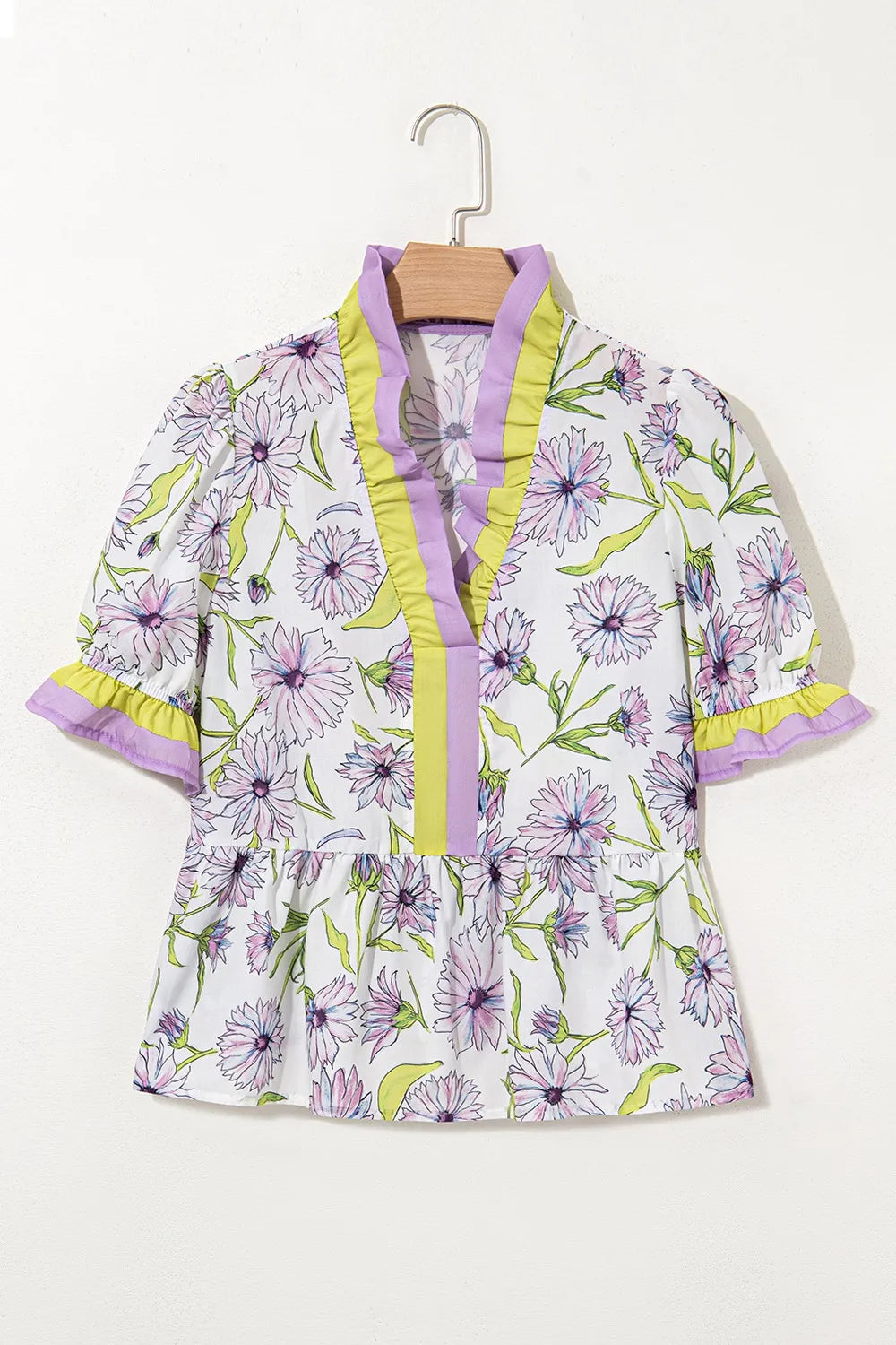 Daisy Days Ruffle Peplum Blouse – Pastel Bloom Edition