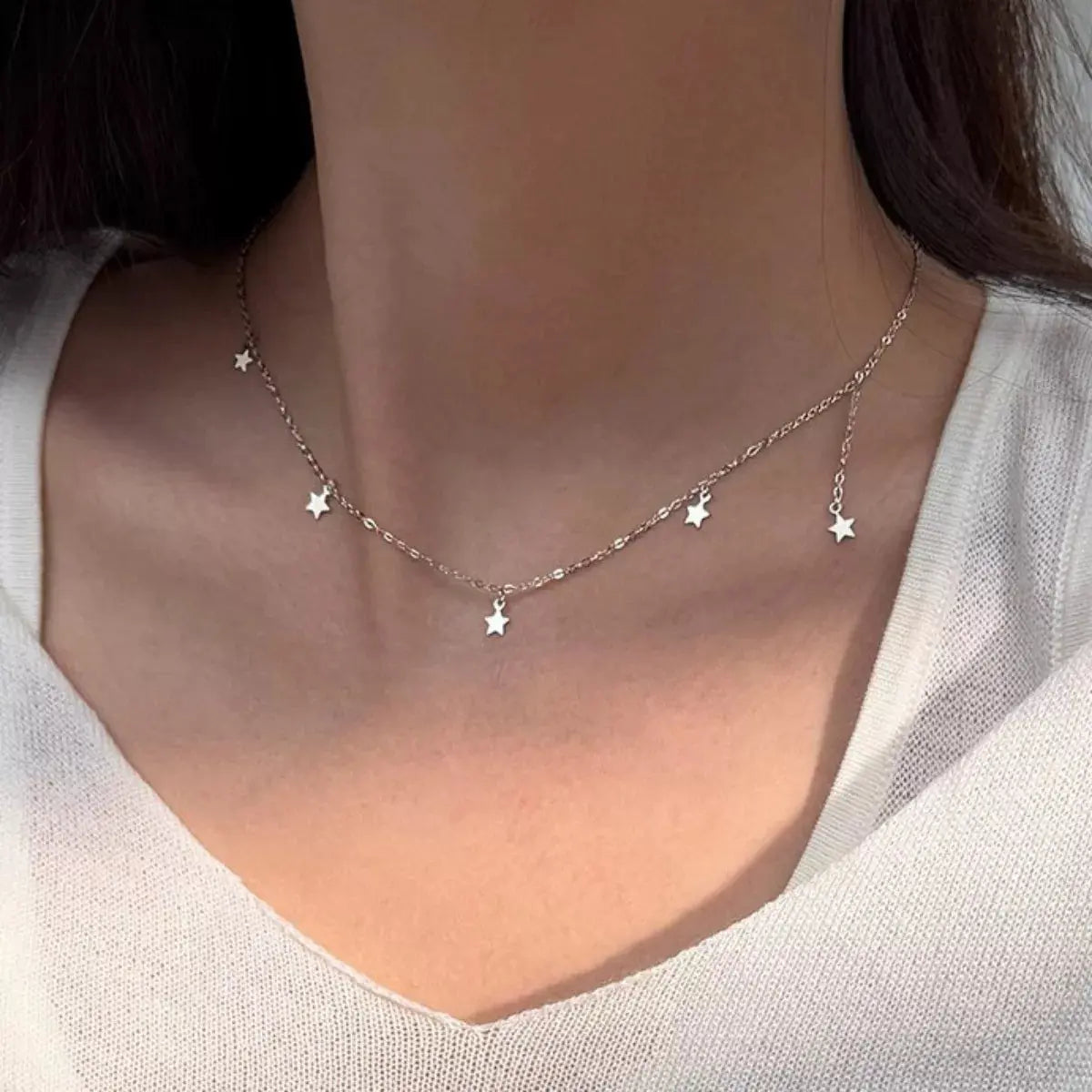 925 Sterling Silver Star Charm Necklace Simply Love
