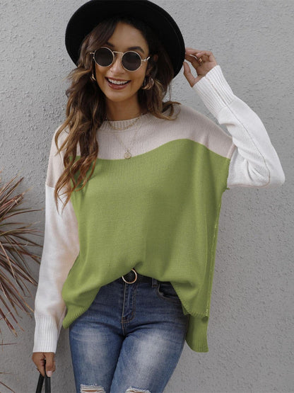 Chic color block sweater for women