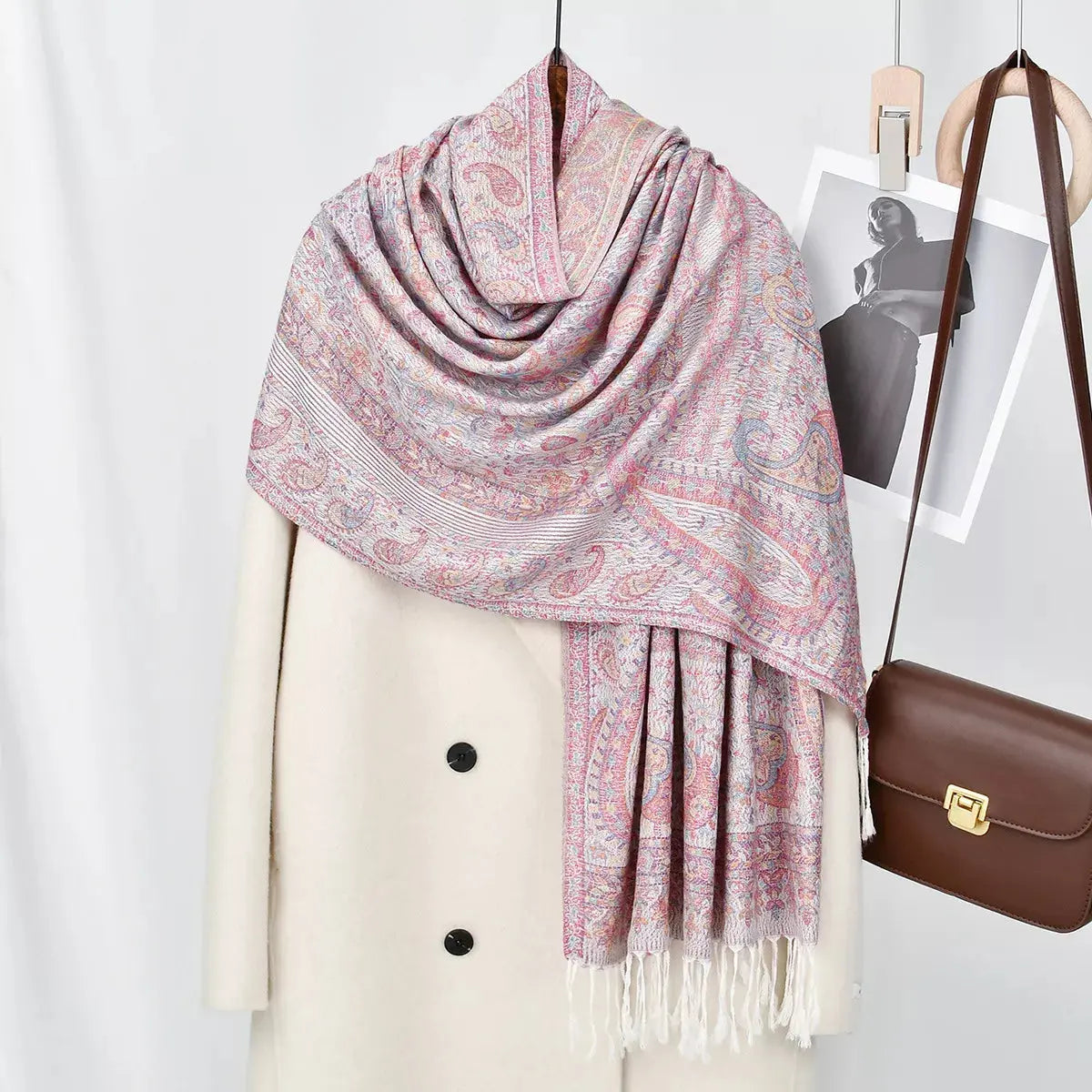 Paisley Patterned Raw Hem Scarf Simply Love