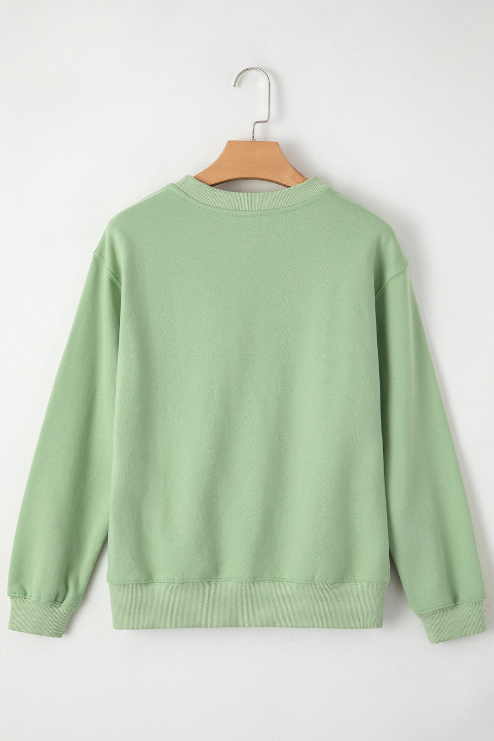 Cozy fleece-lined sweatshirt in smoke green