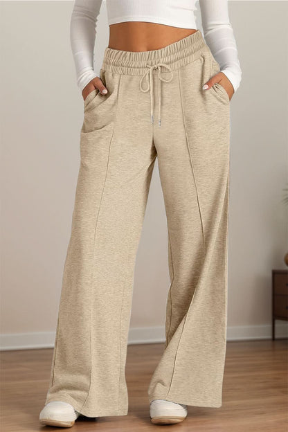 Effortlessly chic wide leg pants with drawstring waist