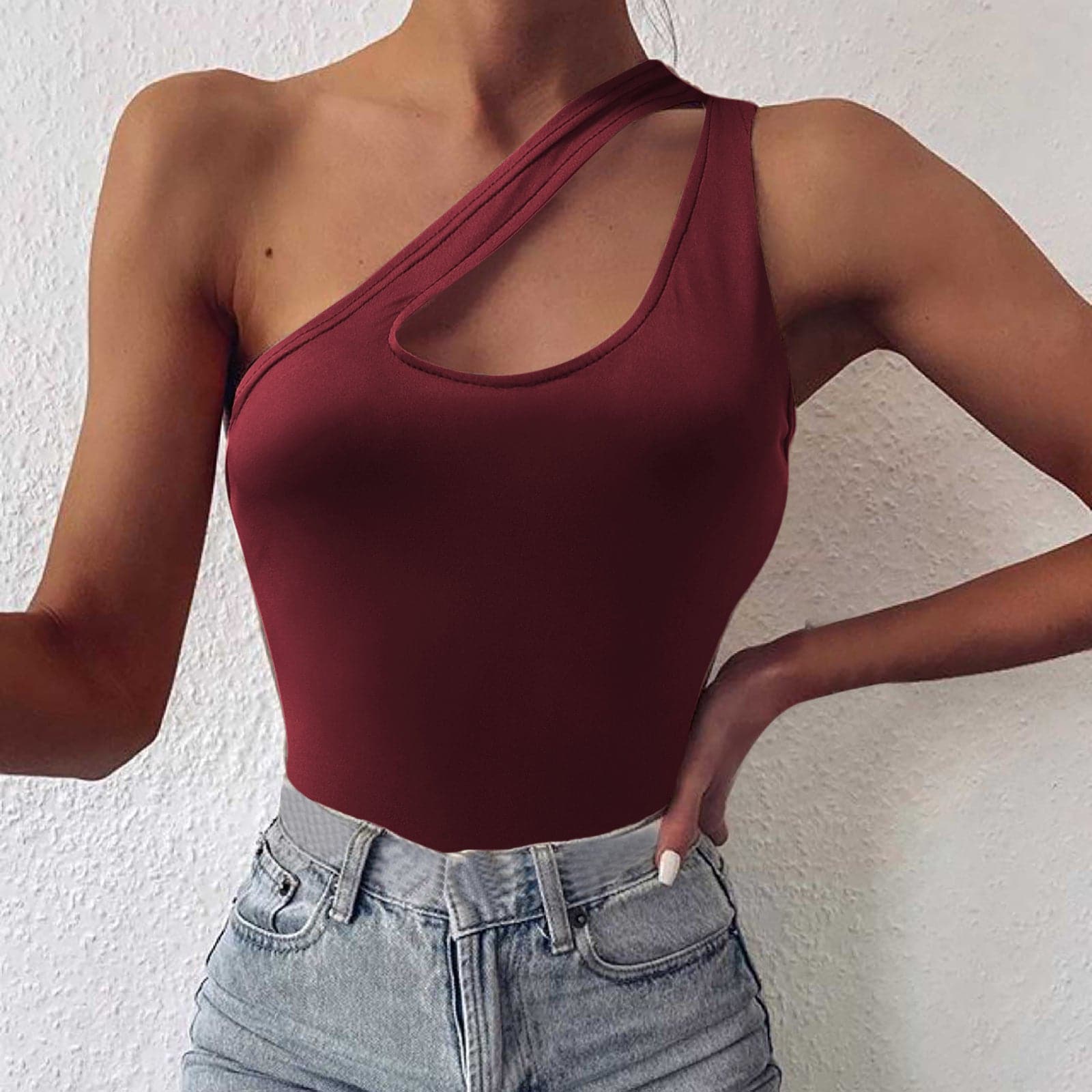 One Shoulder Cutout Cami.