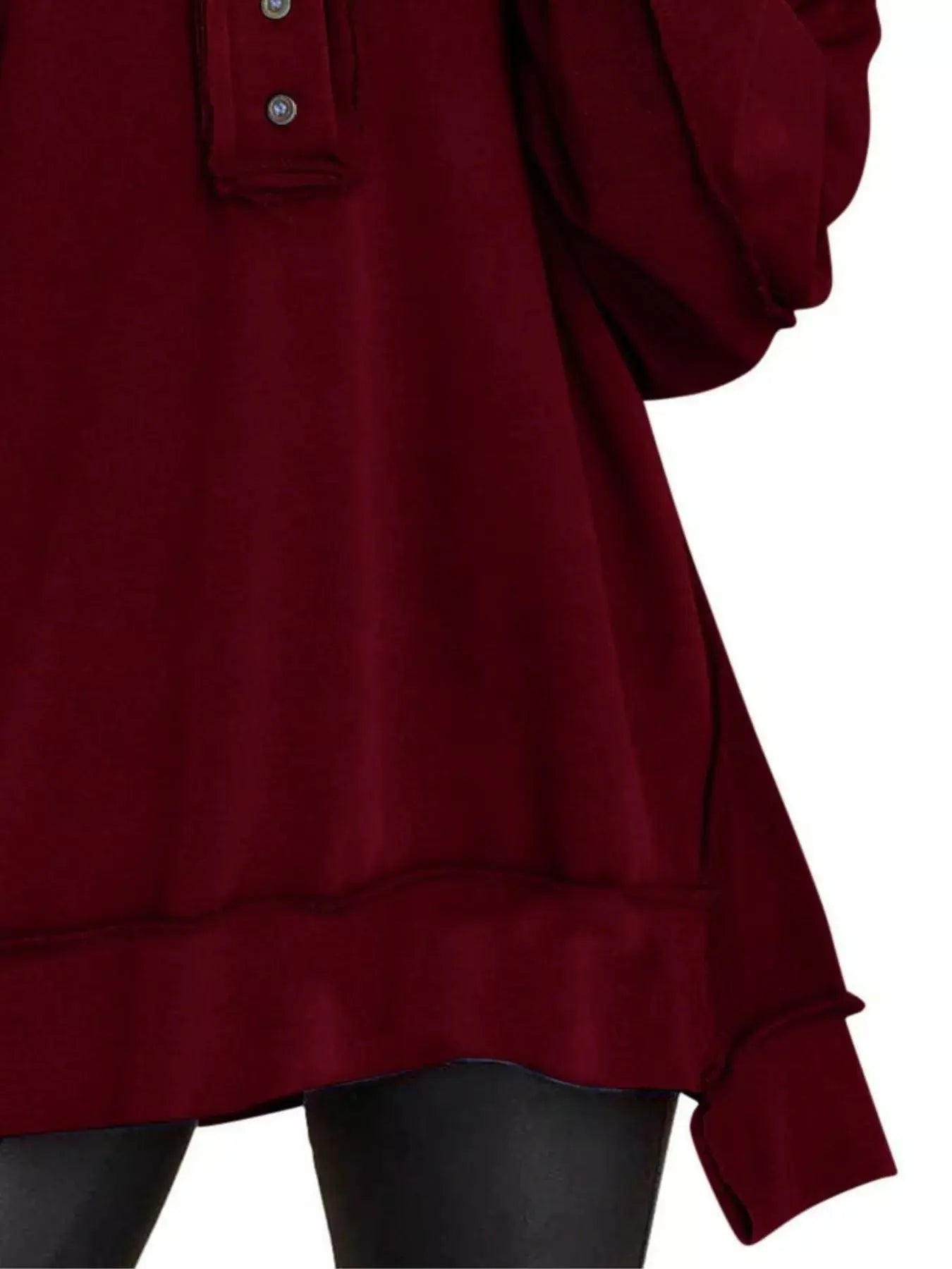 Half Snap Long Sleeve Sweatshirt Simply Love