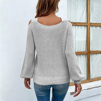 Crisscross Cold-Shoulder Sweater.