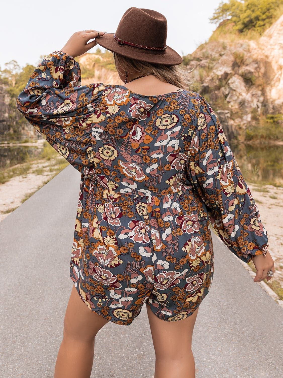 Plus Size Long Sleeve Romper.