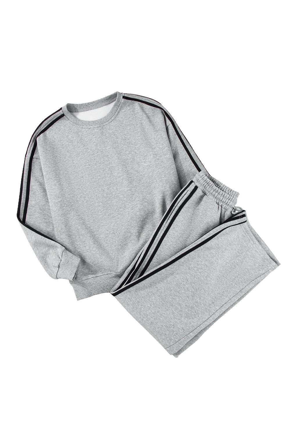 Light grey side stripe activewear set